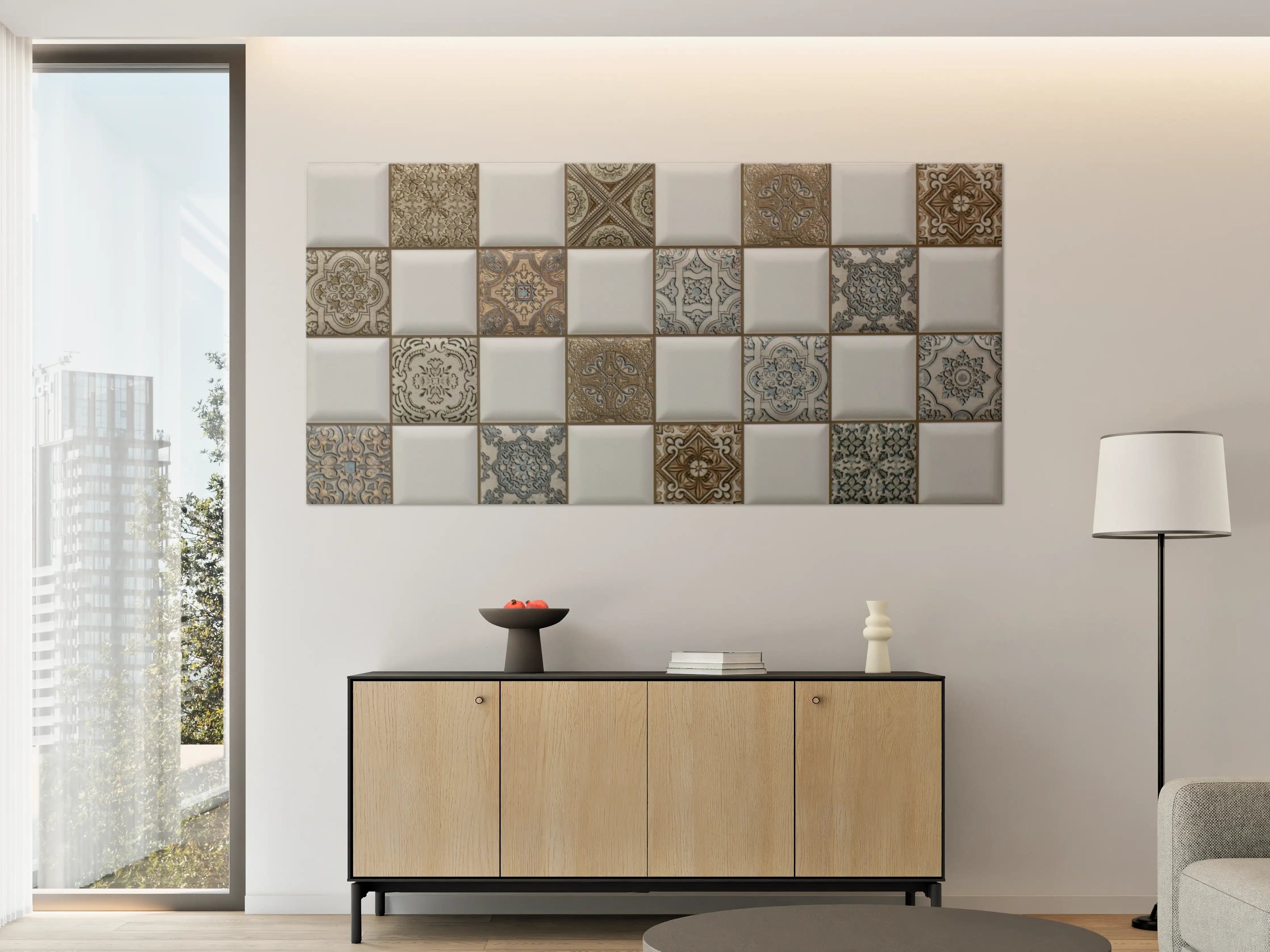 Große Wandbilder - Verschiedene Fliesen-Designs mit eleganten Mustern
