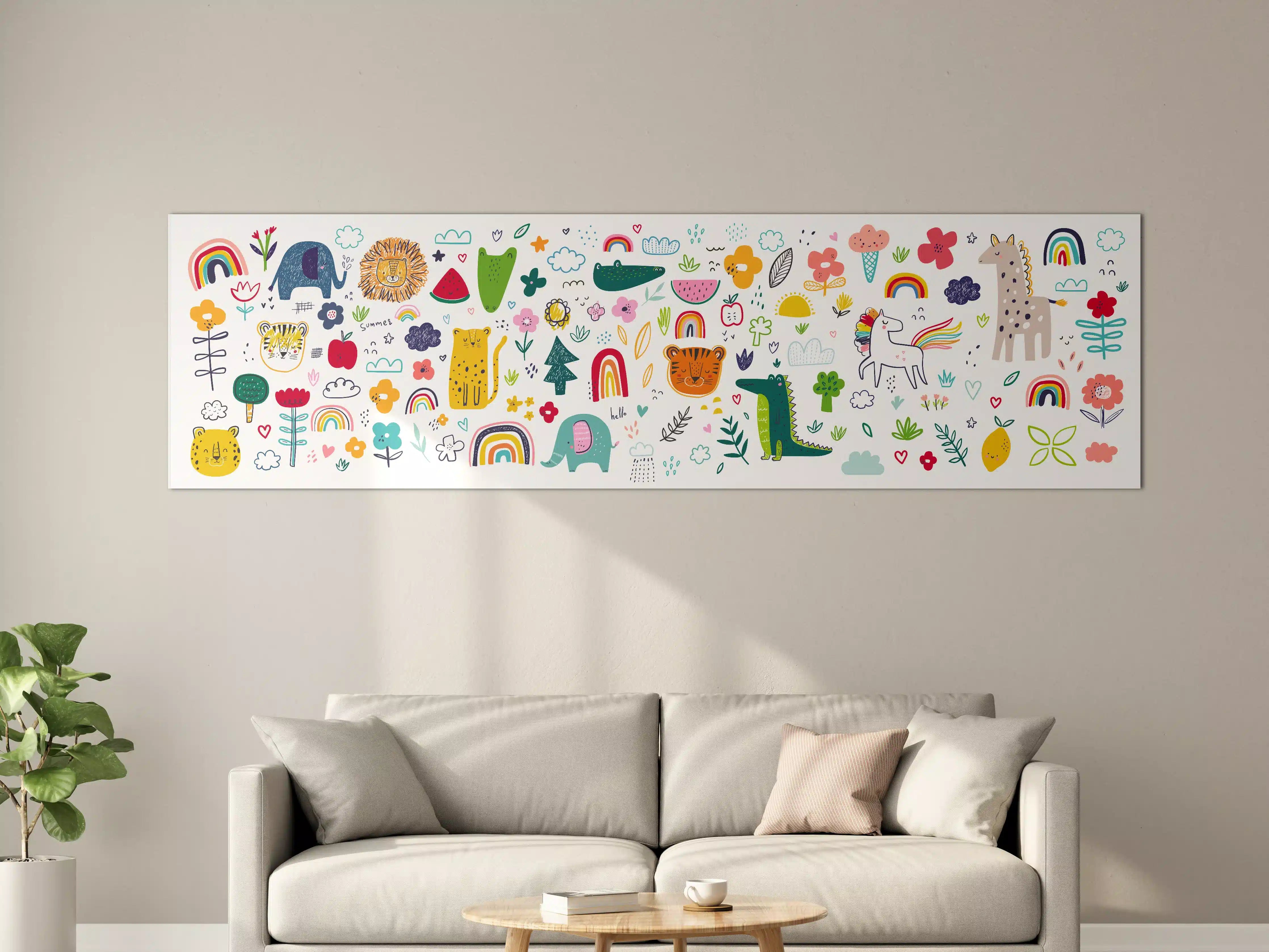 Große Wandbilder - Verspielte Tier- und Naturmotive in Pastellfarben