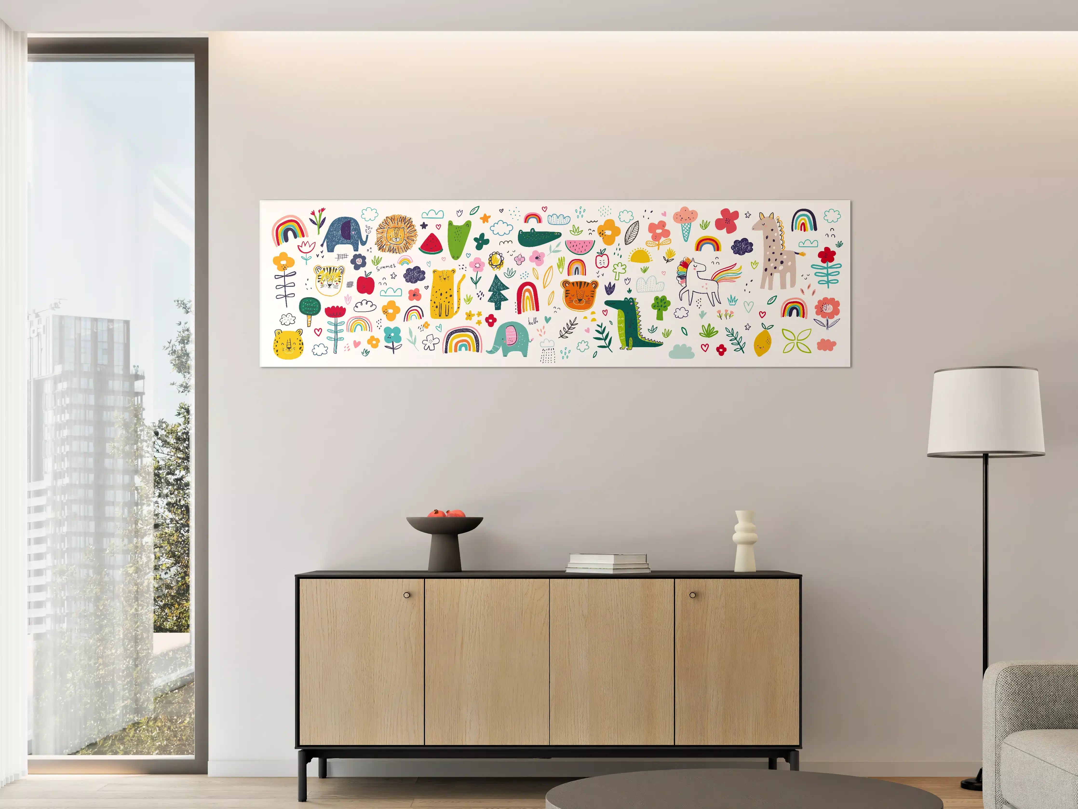 Große Wandbilder - Verspielte Tier- und Naturmotive in Pastellfarben