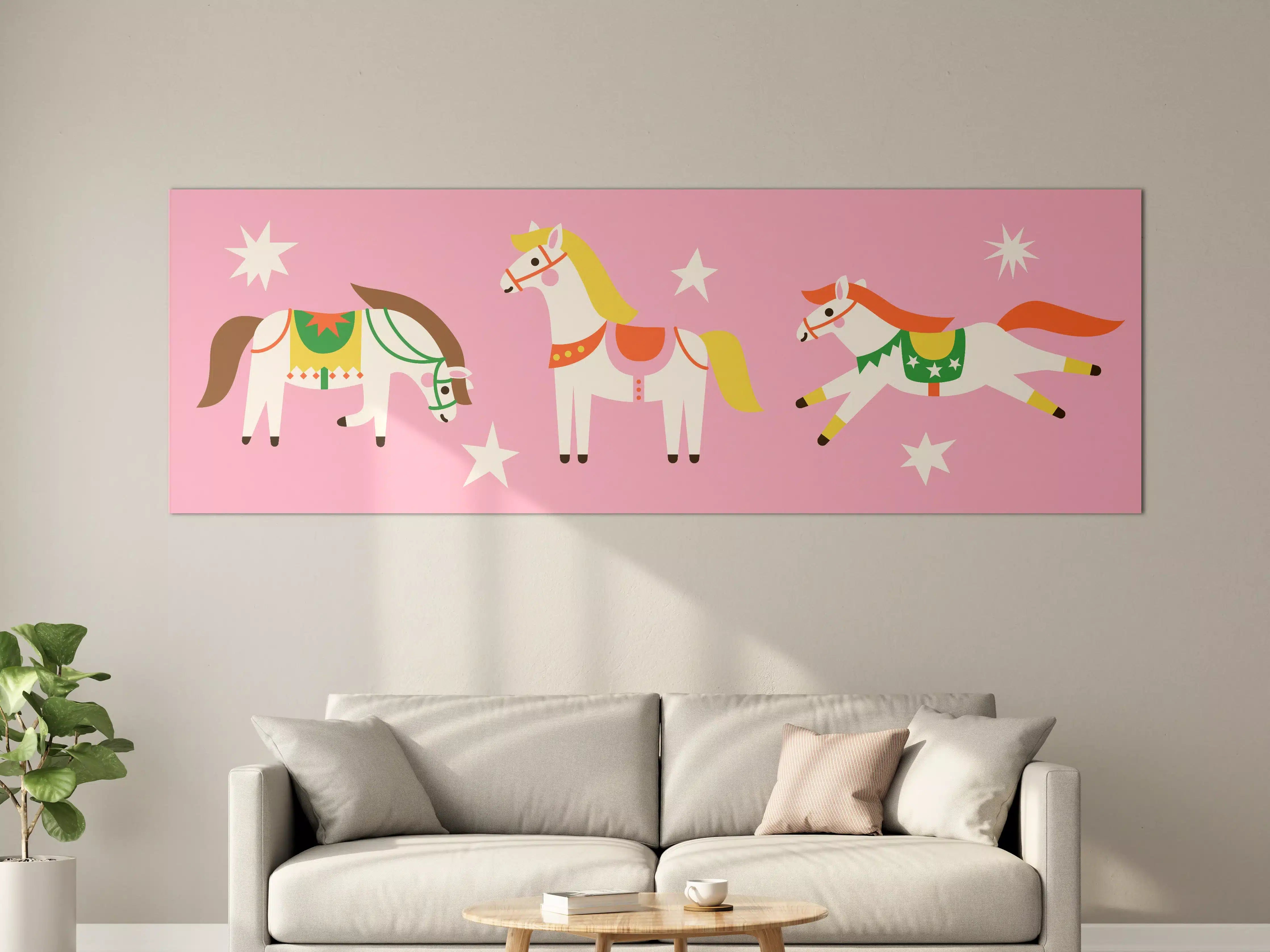 Große Wandbilder - Verspielte zuckersüße Einhorn-Horses