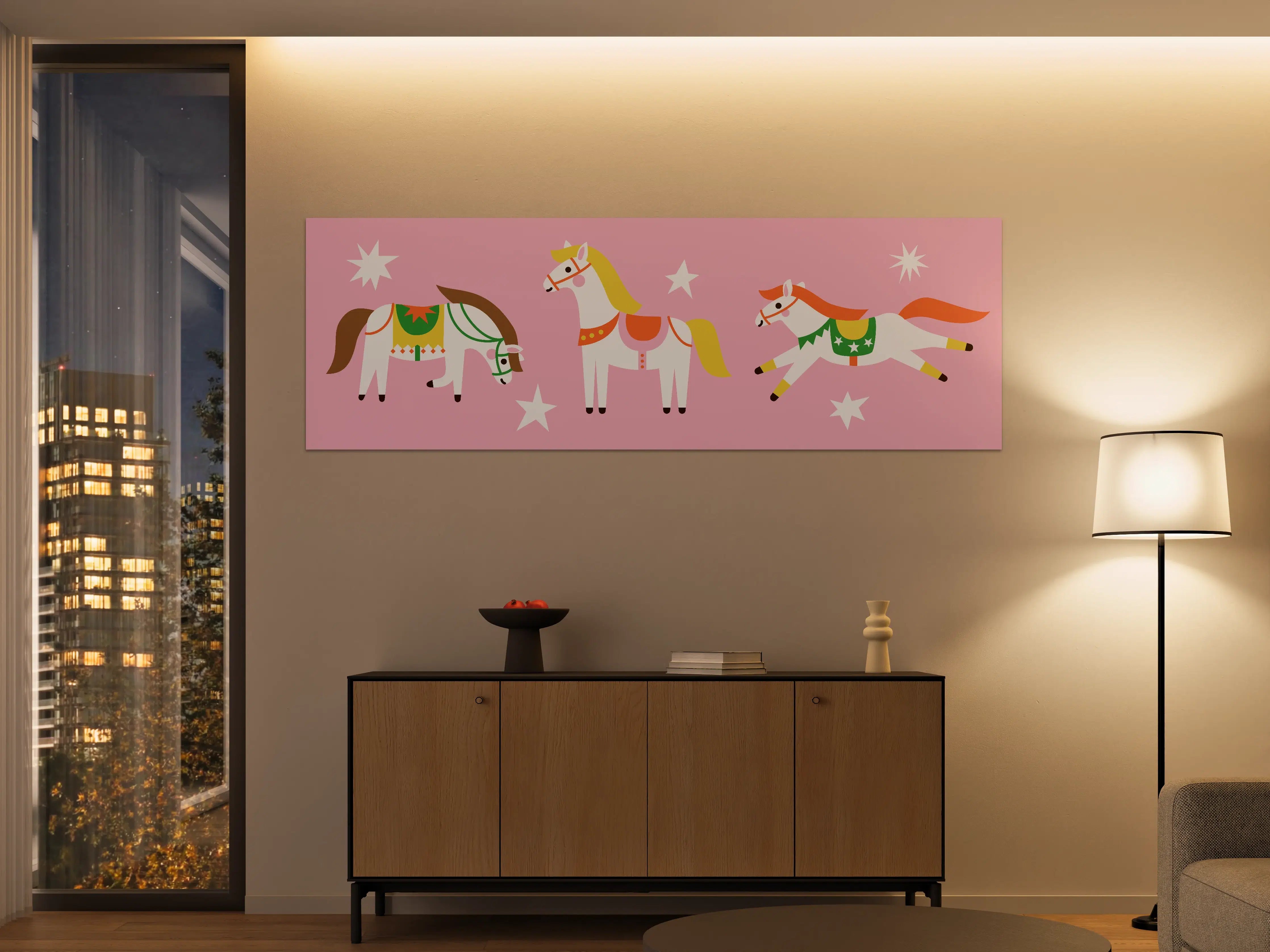 Große Wandbilder - Verspielte zuckersüße Einhorn-Horses