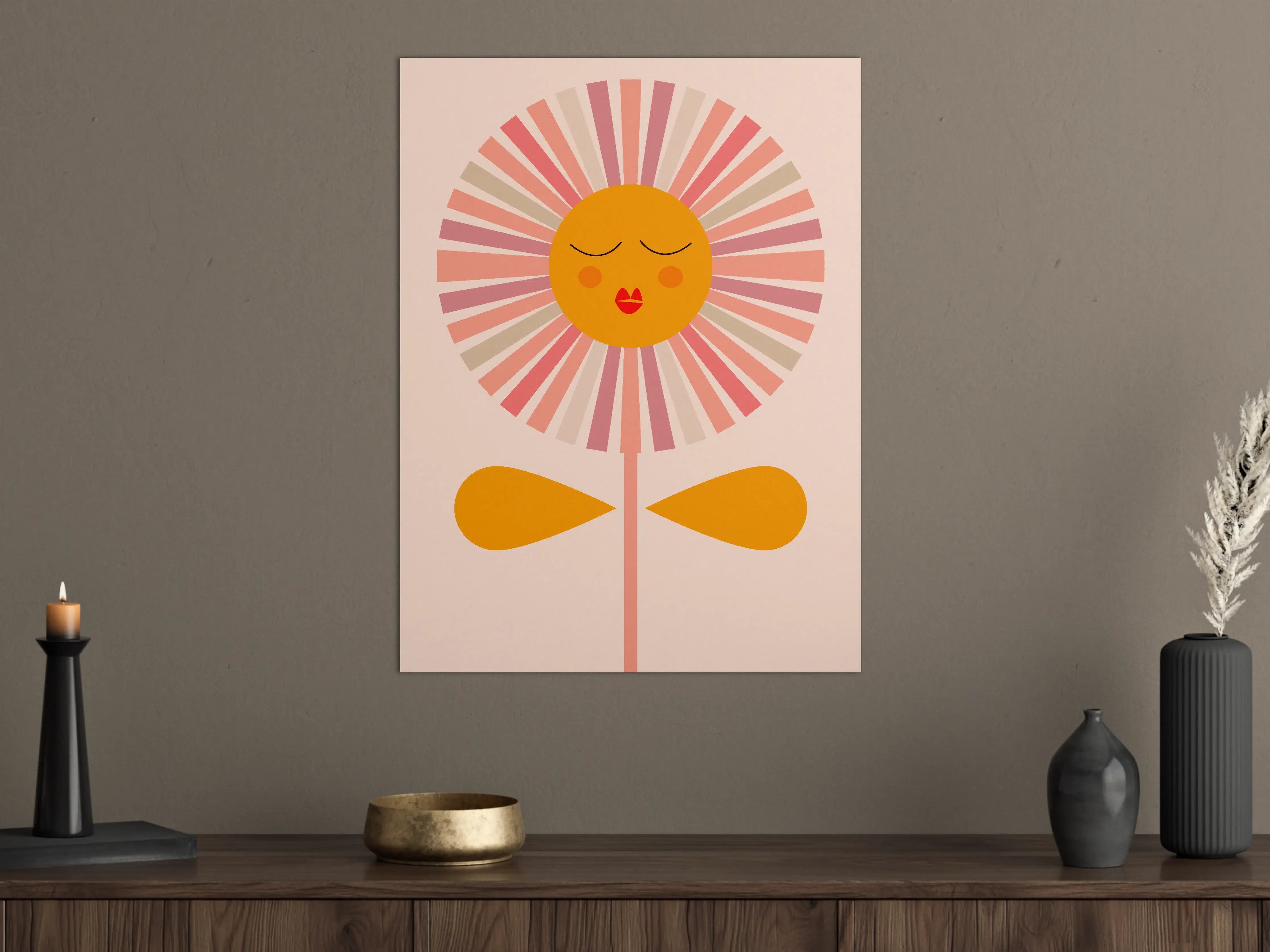 Große Wandbilder - Verspielter Sonnenblumen-Kunstprint