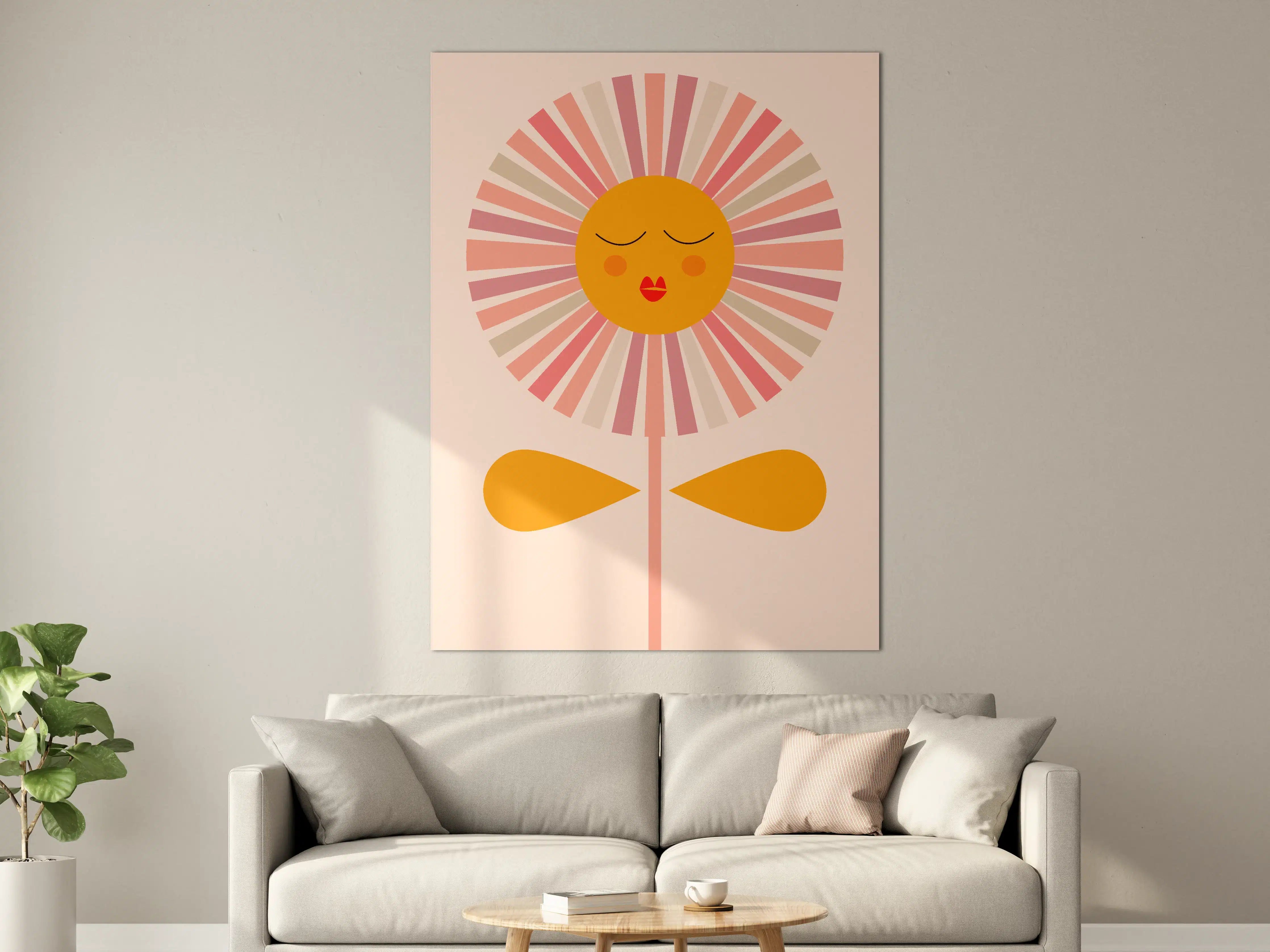 Große Wandbilder - Verspielter Sonnenblumen-Kunstprint