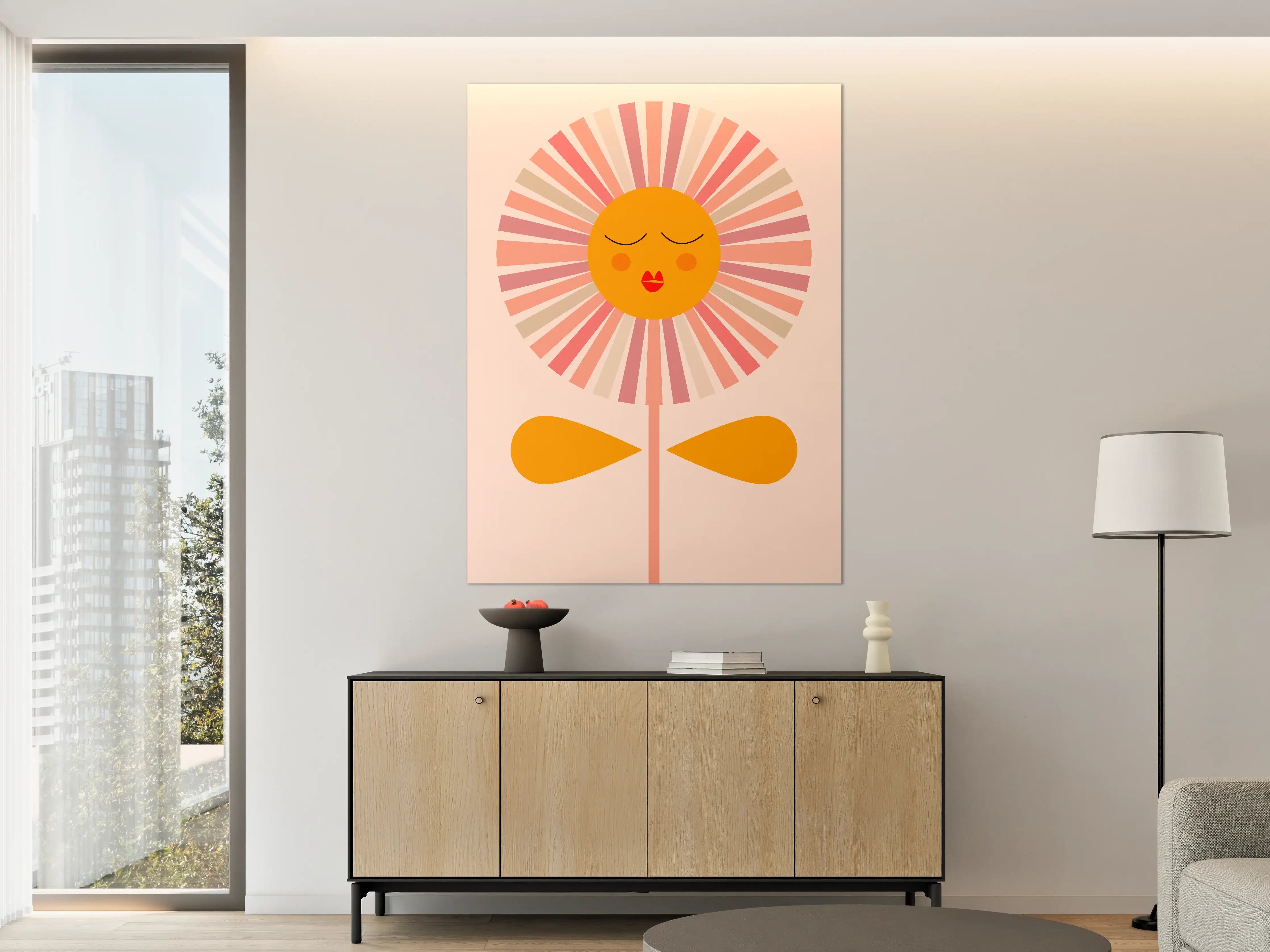 Große Wandbilder - Verspielter Sonnenblumen-Kunstprint