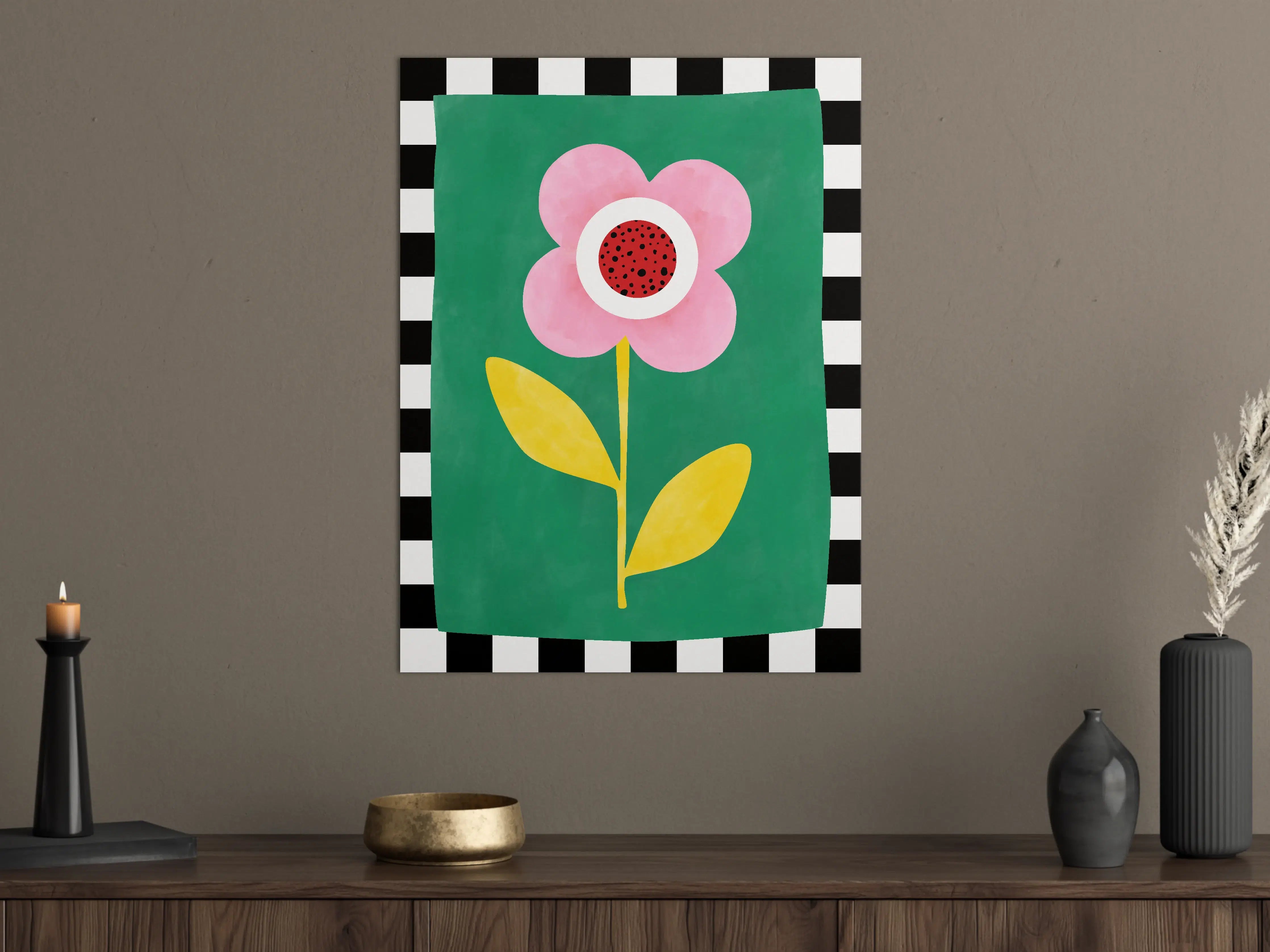 Große Wandbilder - Verspieltes Blumenmotiv in bunten Farben