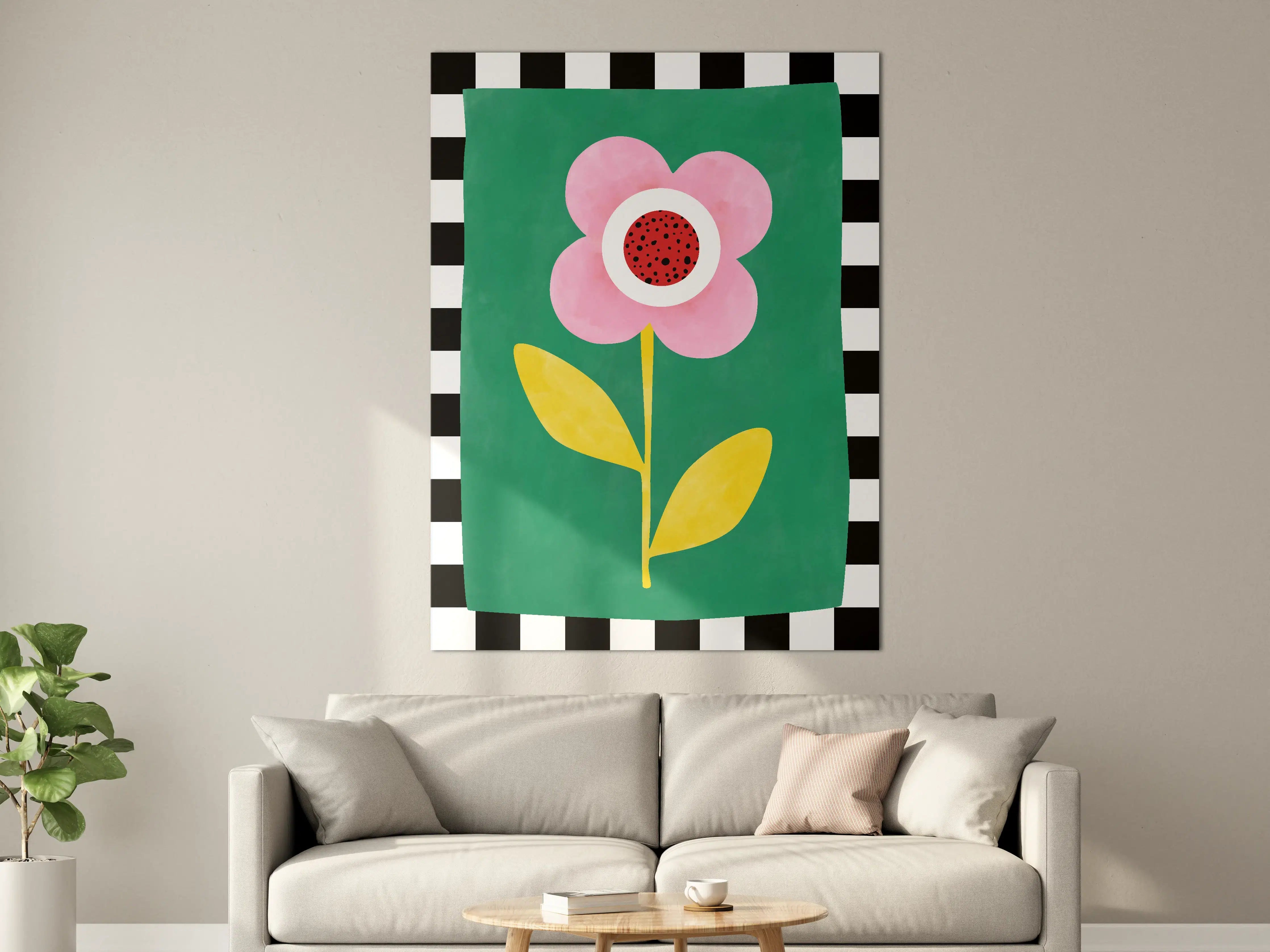 Große Wandbilder - Verspieltes Blumenmotiv in bunten Farben