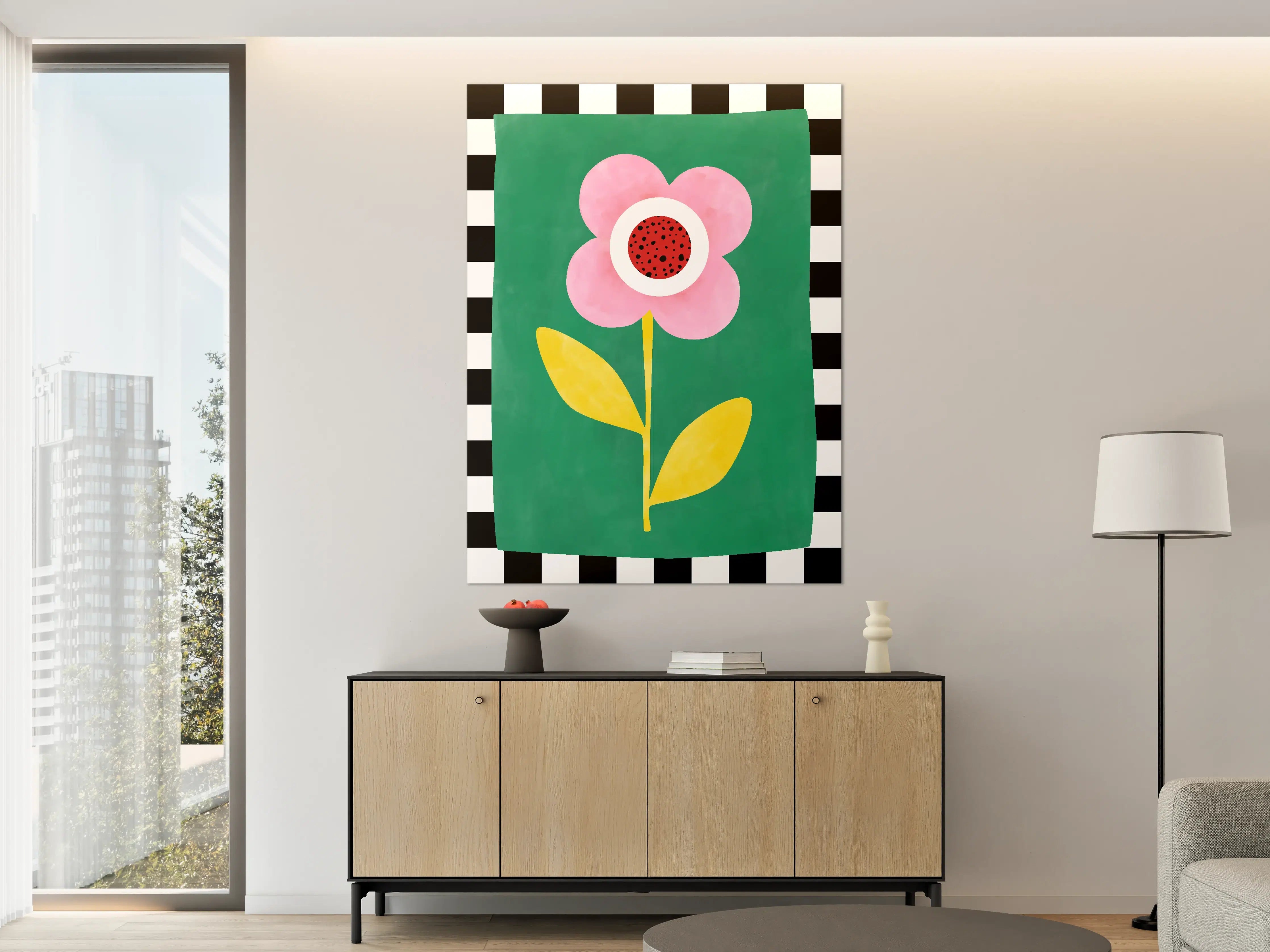 Große Wandbilder - Verspieltes Blumenmotiv in bunten Farben