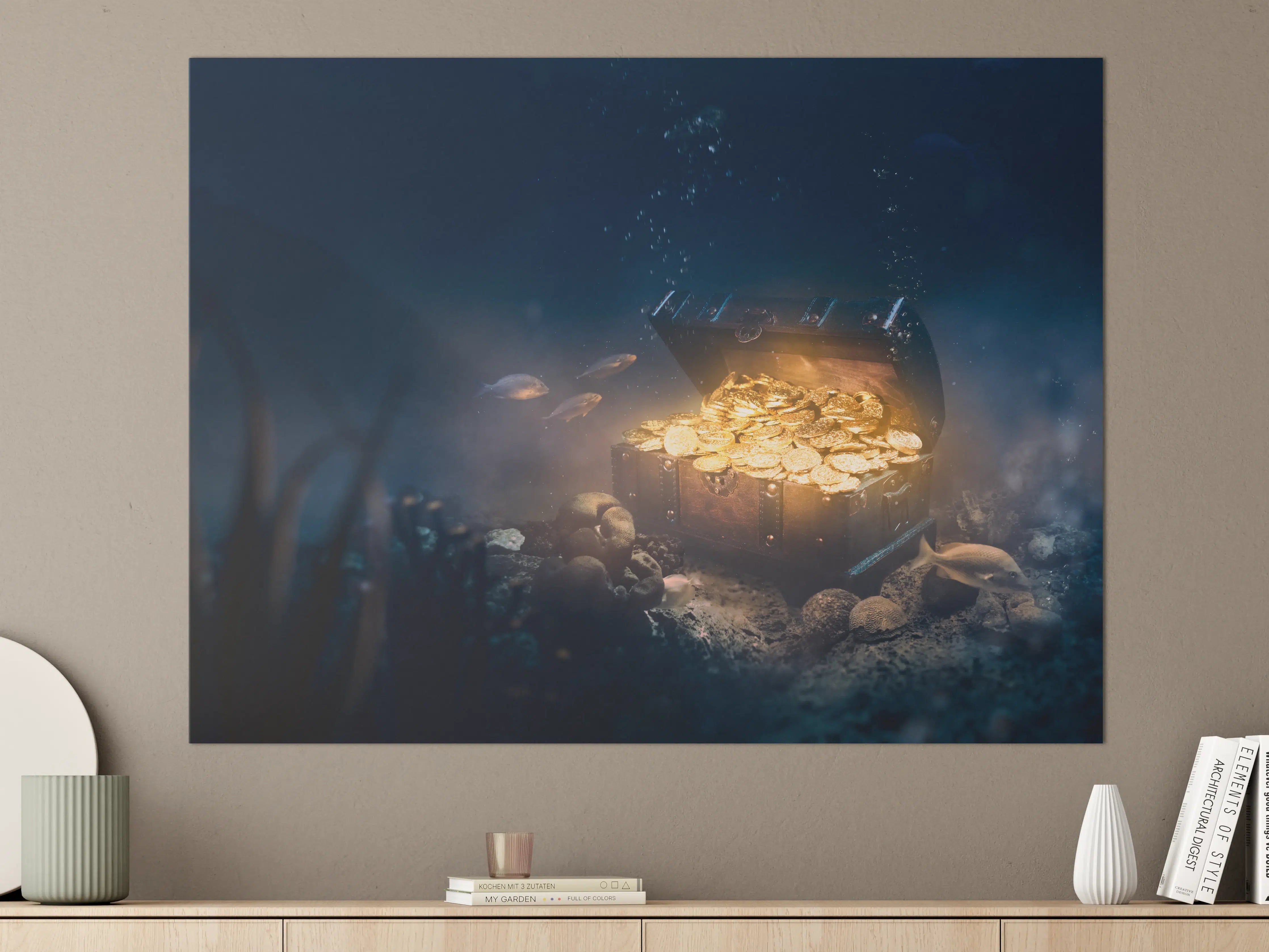 Große Wandbilder - Versunkener Schatz auf dem Meeresgrund