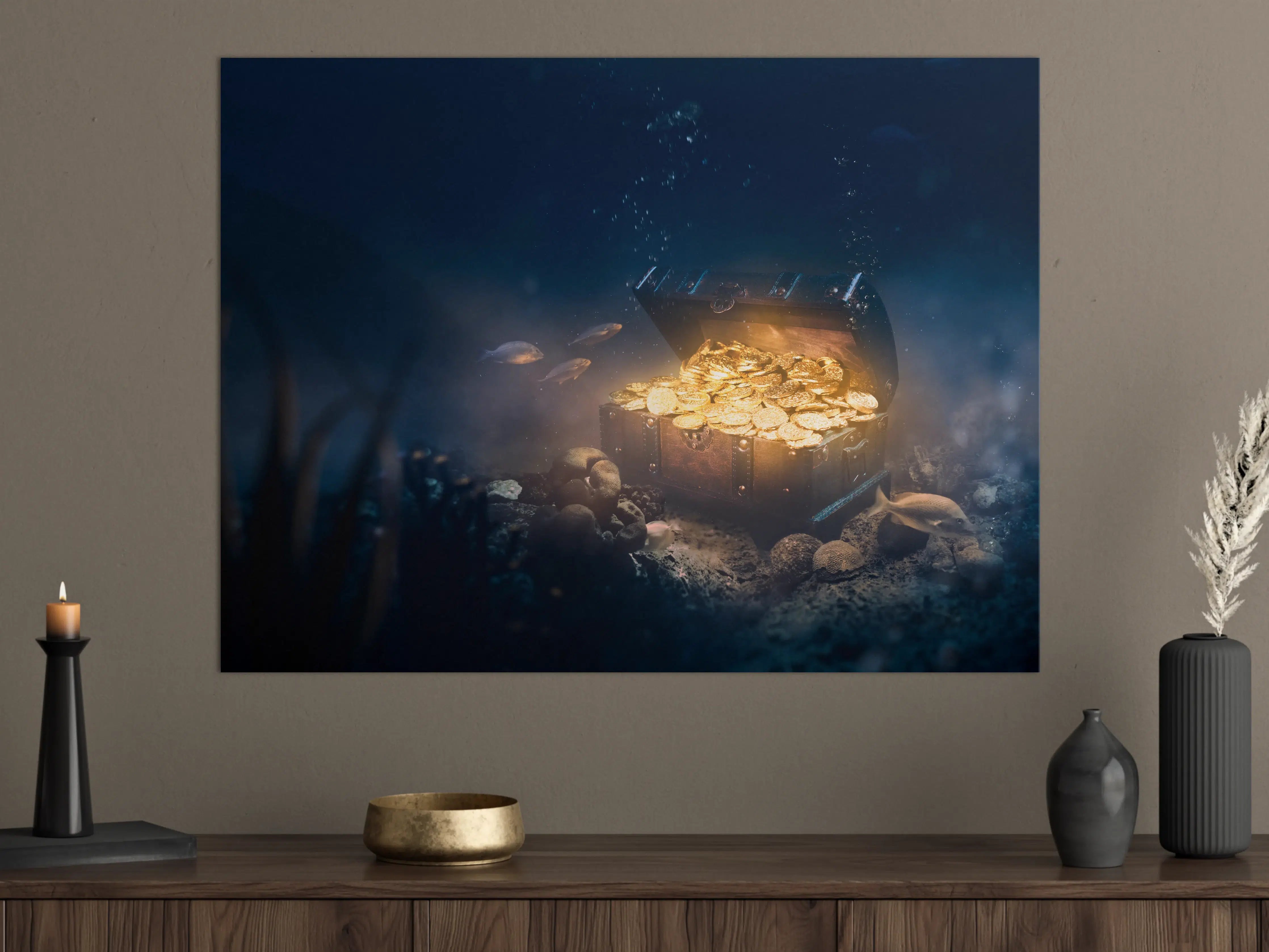 Große Wandbilder - Versunkener Schatz auf dem Meeresgrund