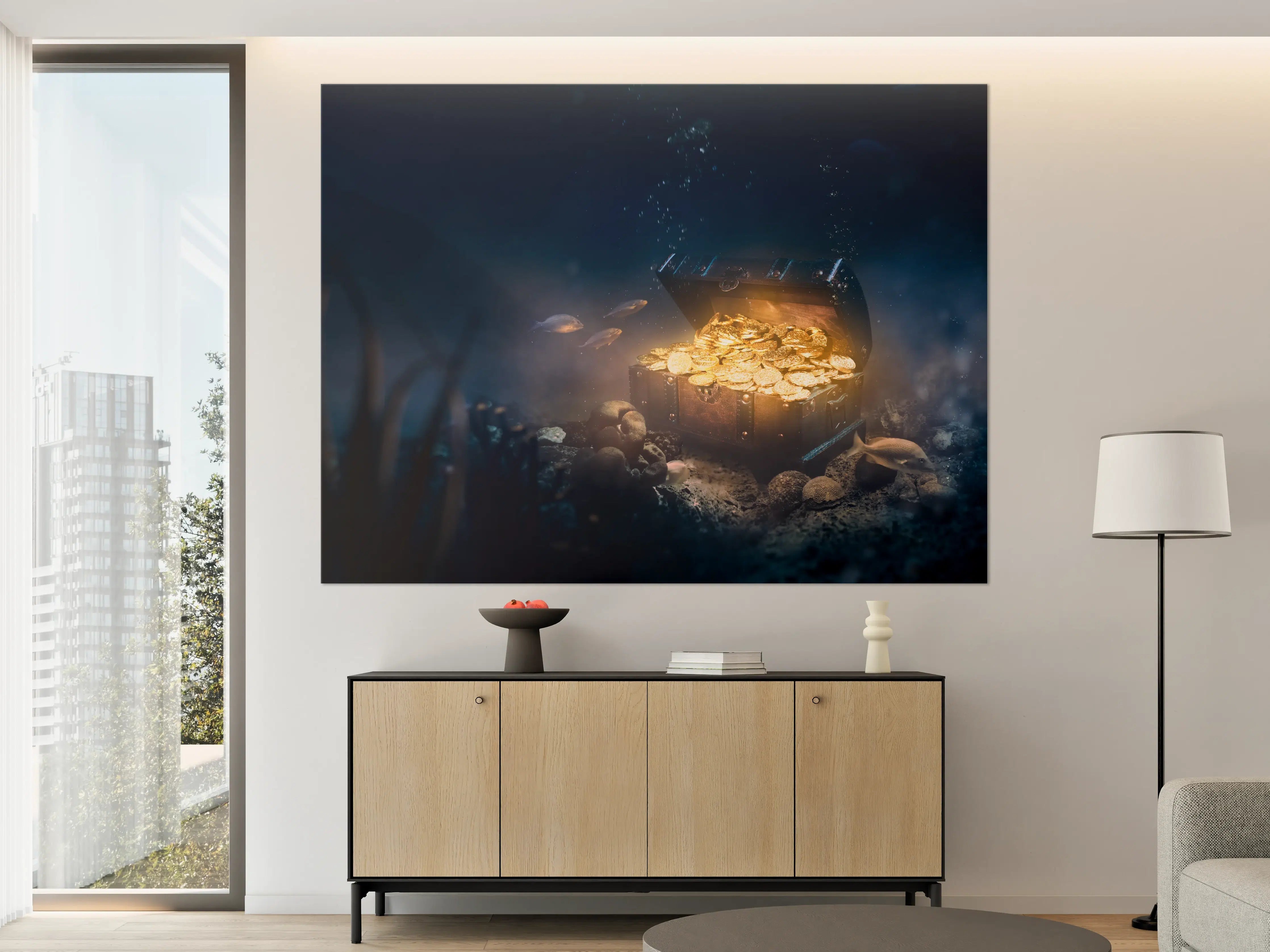 Große Wandbilder - Versunkener Schatz auf dem Meeresgrund