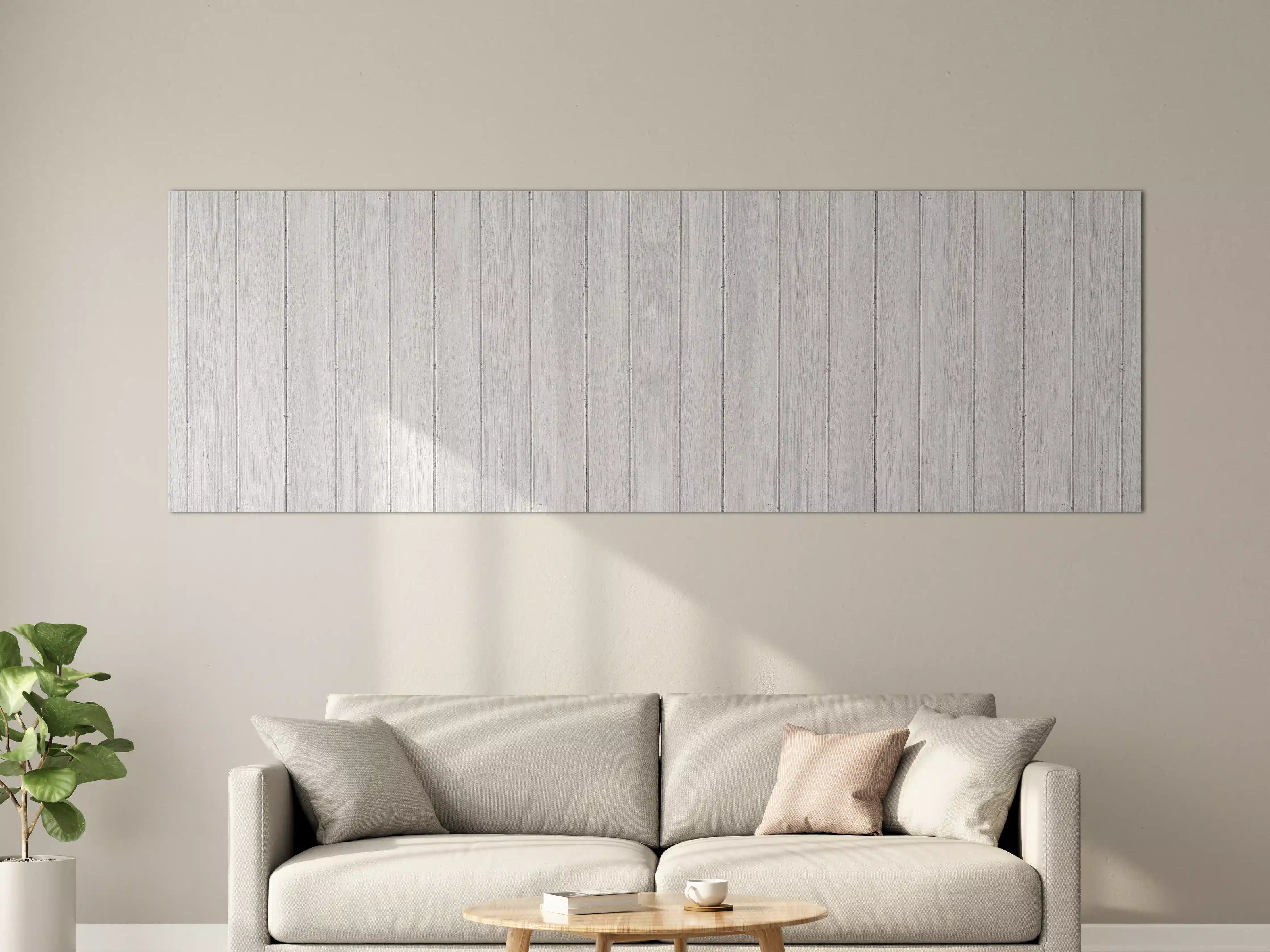 Große Wandbilder - Vertikaler Hintergrund aus weißem Holz