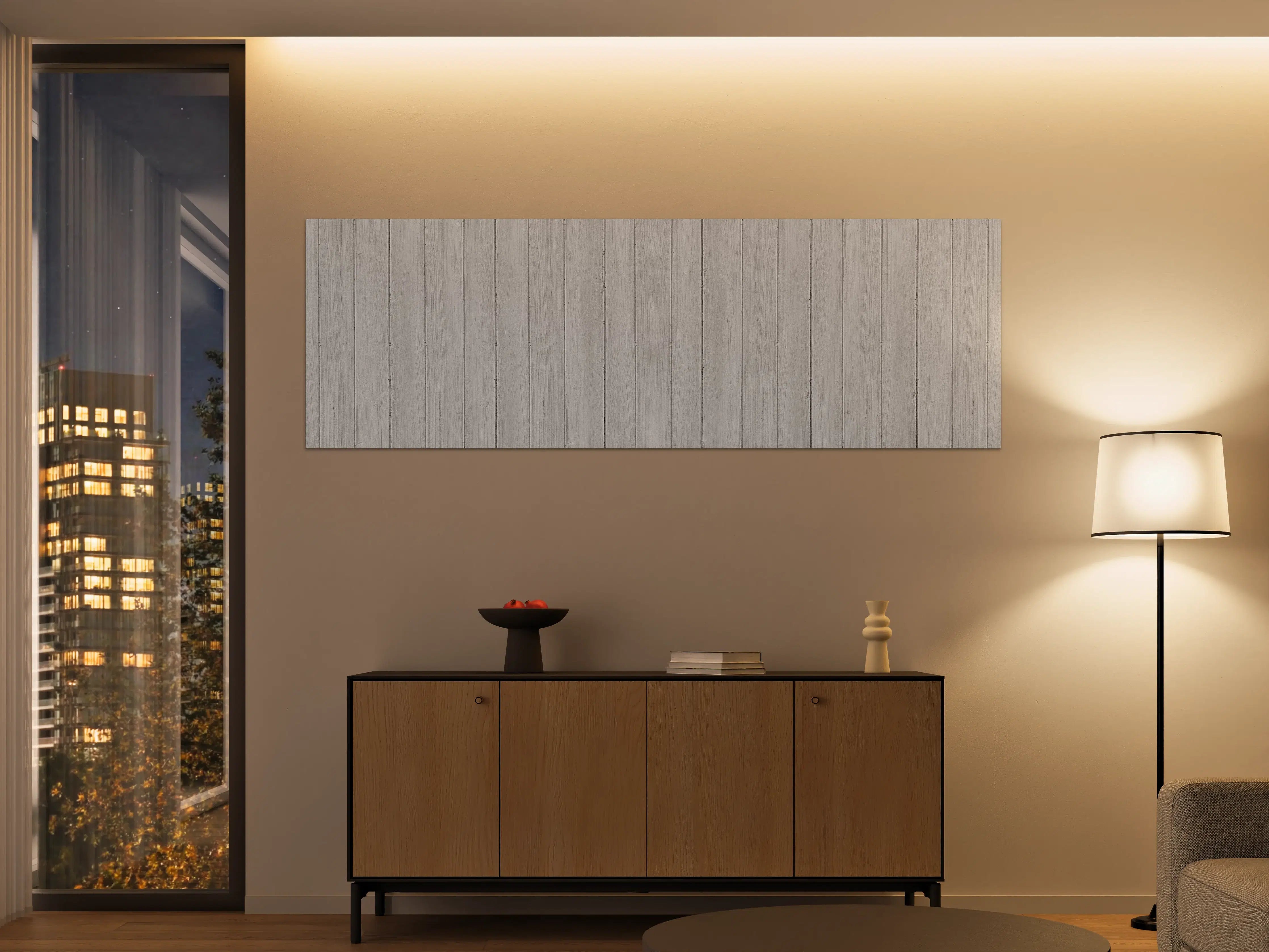 Große Wandbilder - Vertikaler Hintergrund aus weißem Holz