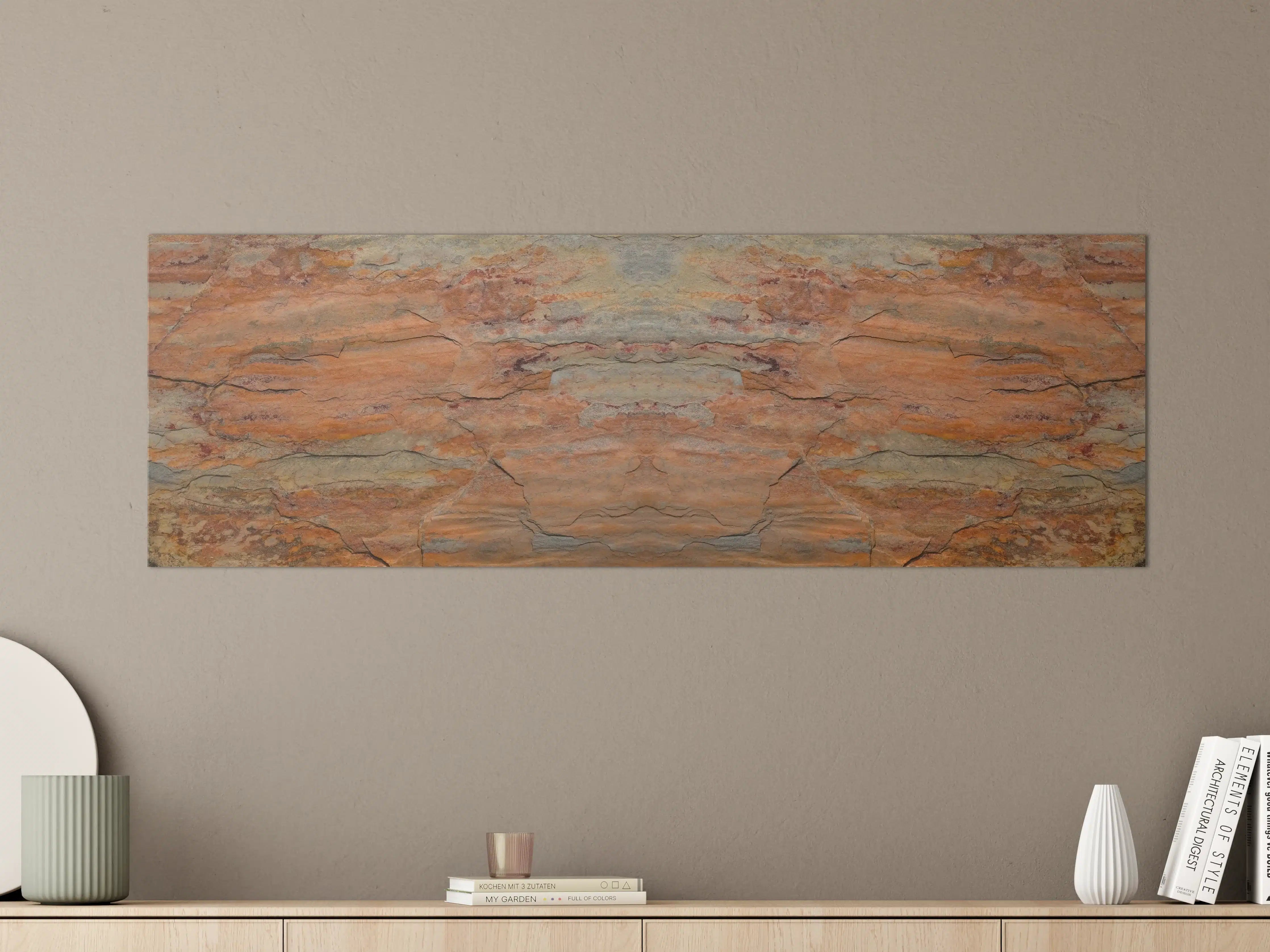 Große Wandbilder - Verwitterte Steinwand in Panorama-Ansicht