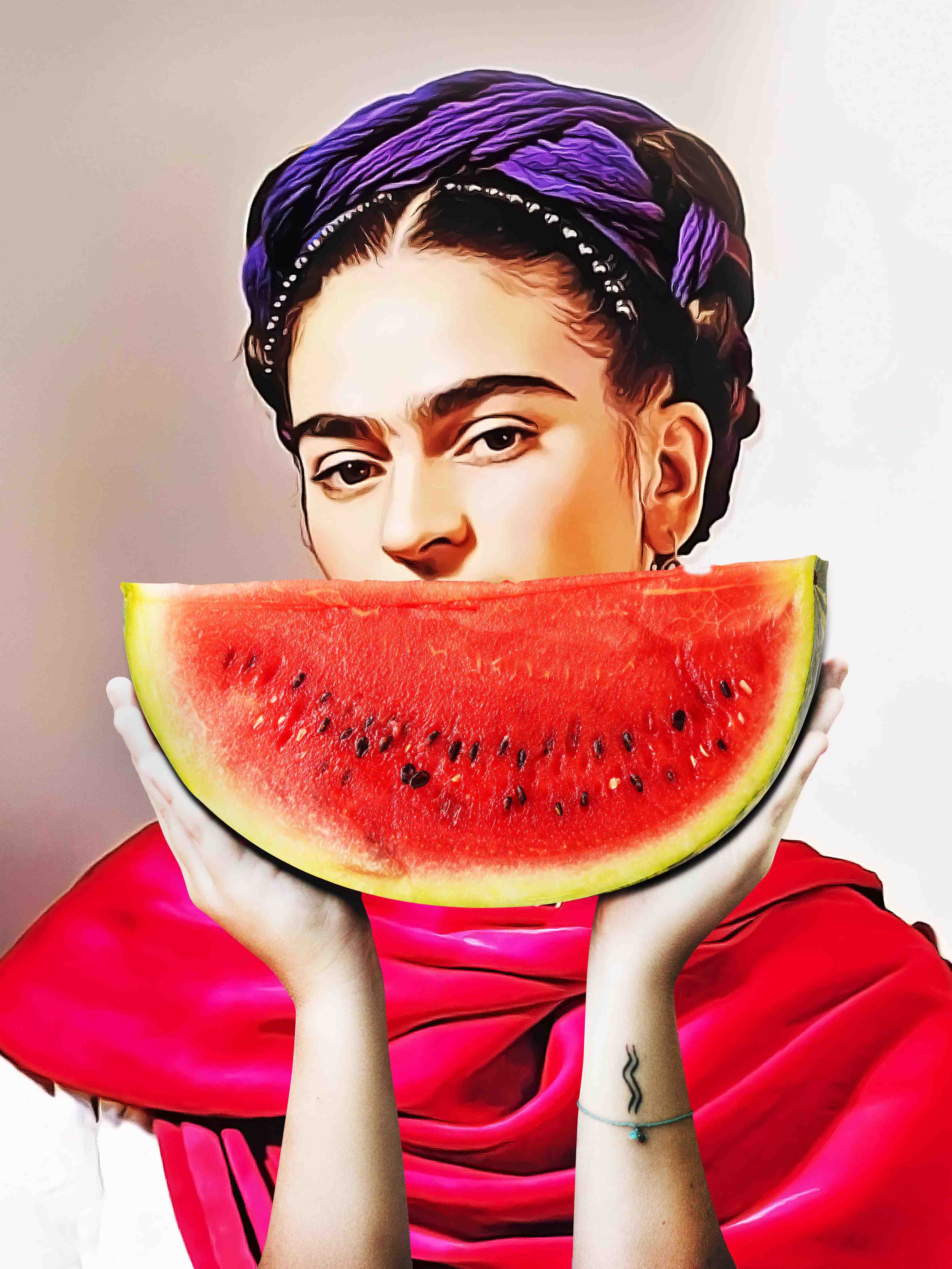 Große Wandbilder-Vibrantes Wassermelonen-Porträt