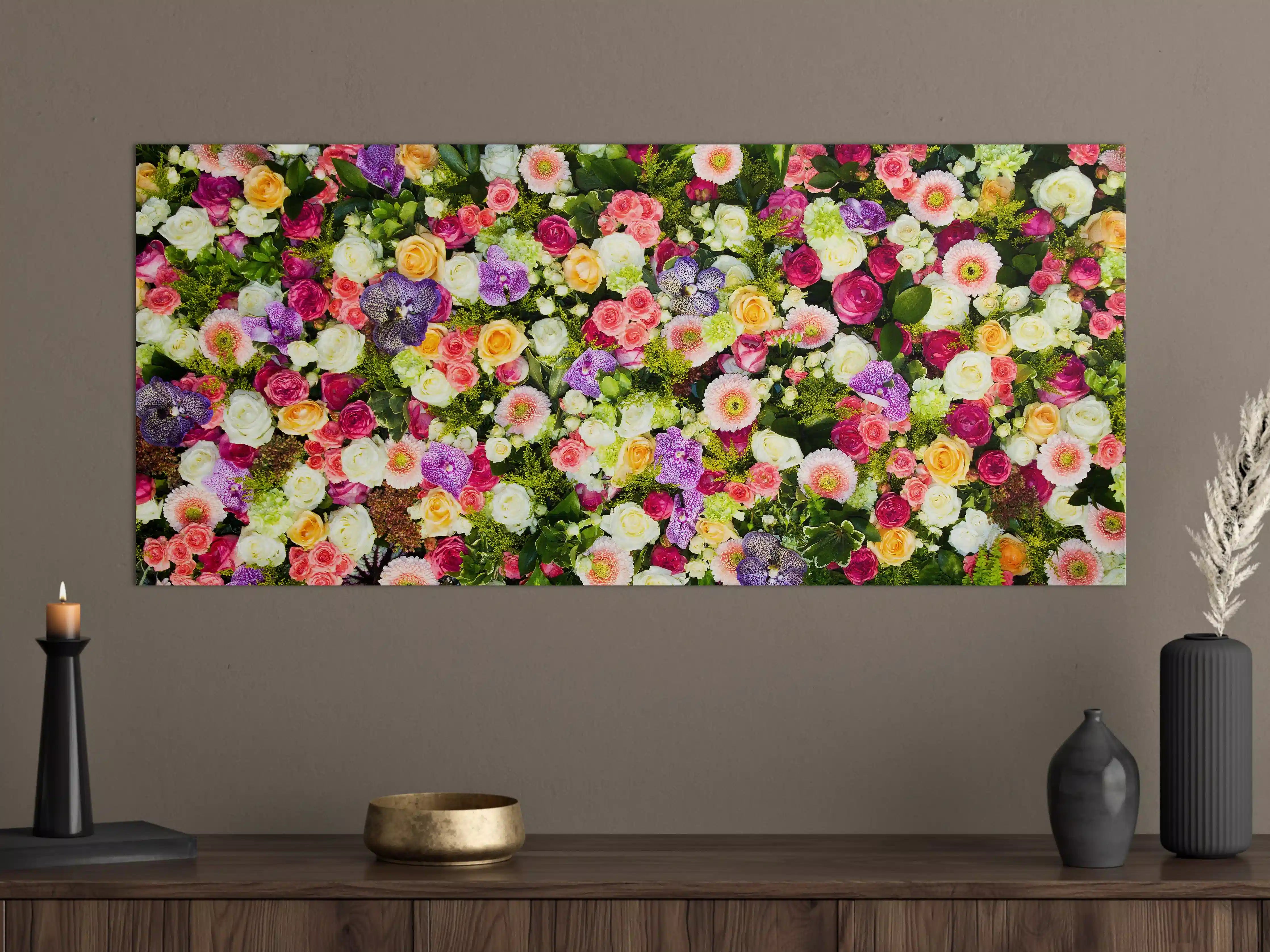 Große Wandbilder - Vielfältige Blumen in sanften Tönen