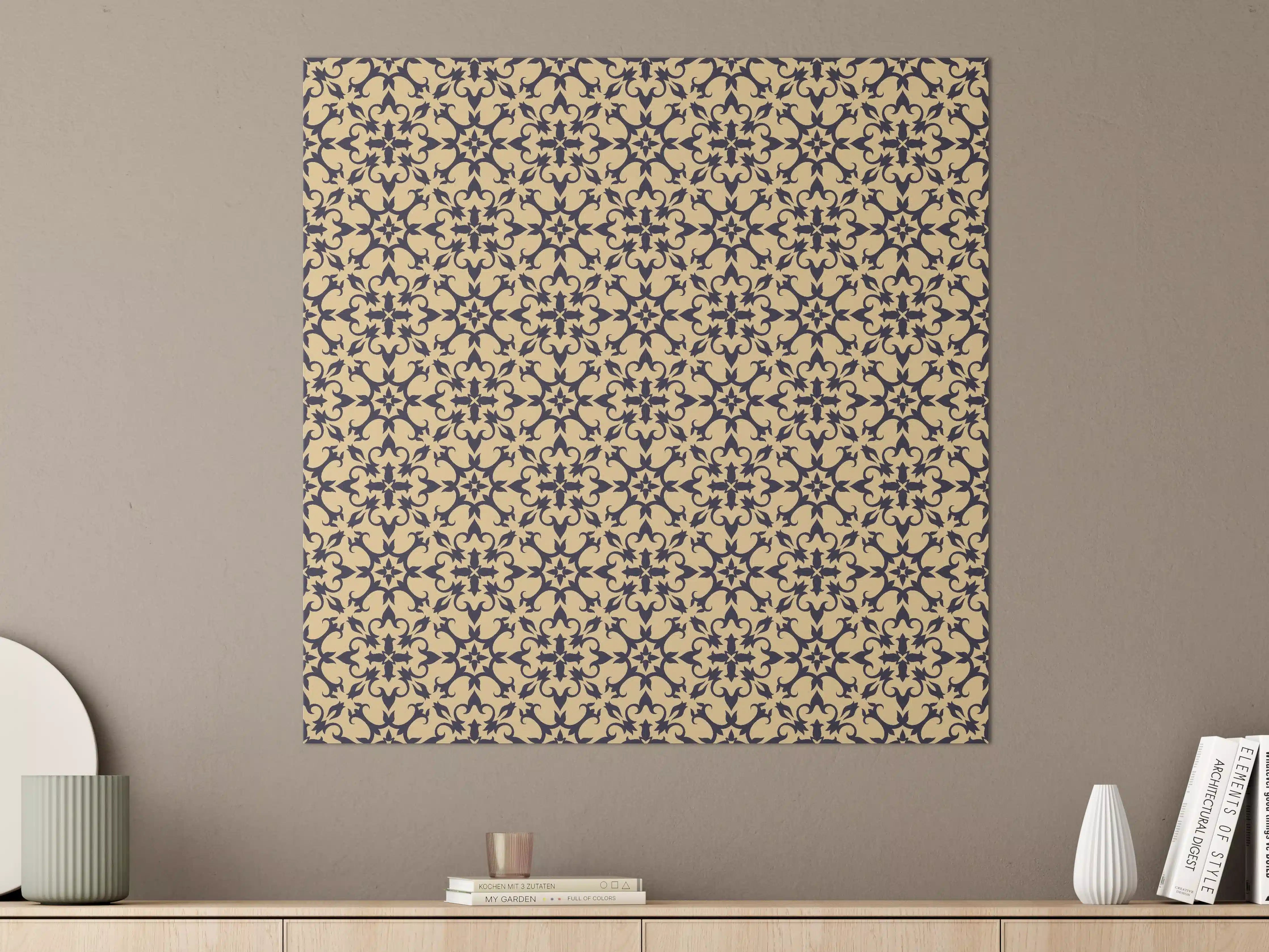 Große Wandbilder - Vintage Barock Muster Beige