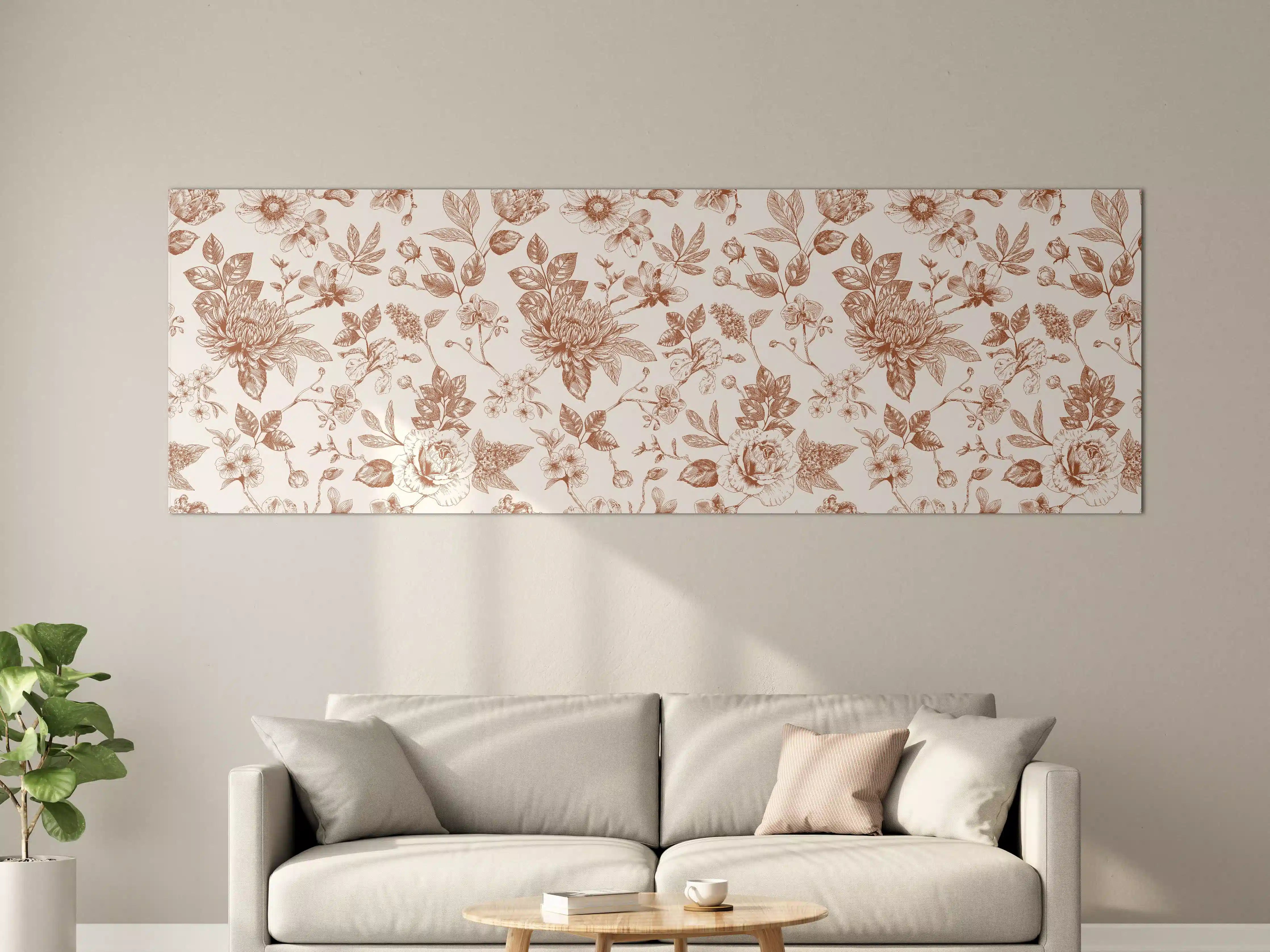 Große Wandbilder - Vintage Bloom Amber Blumenmuster