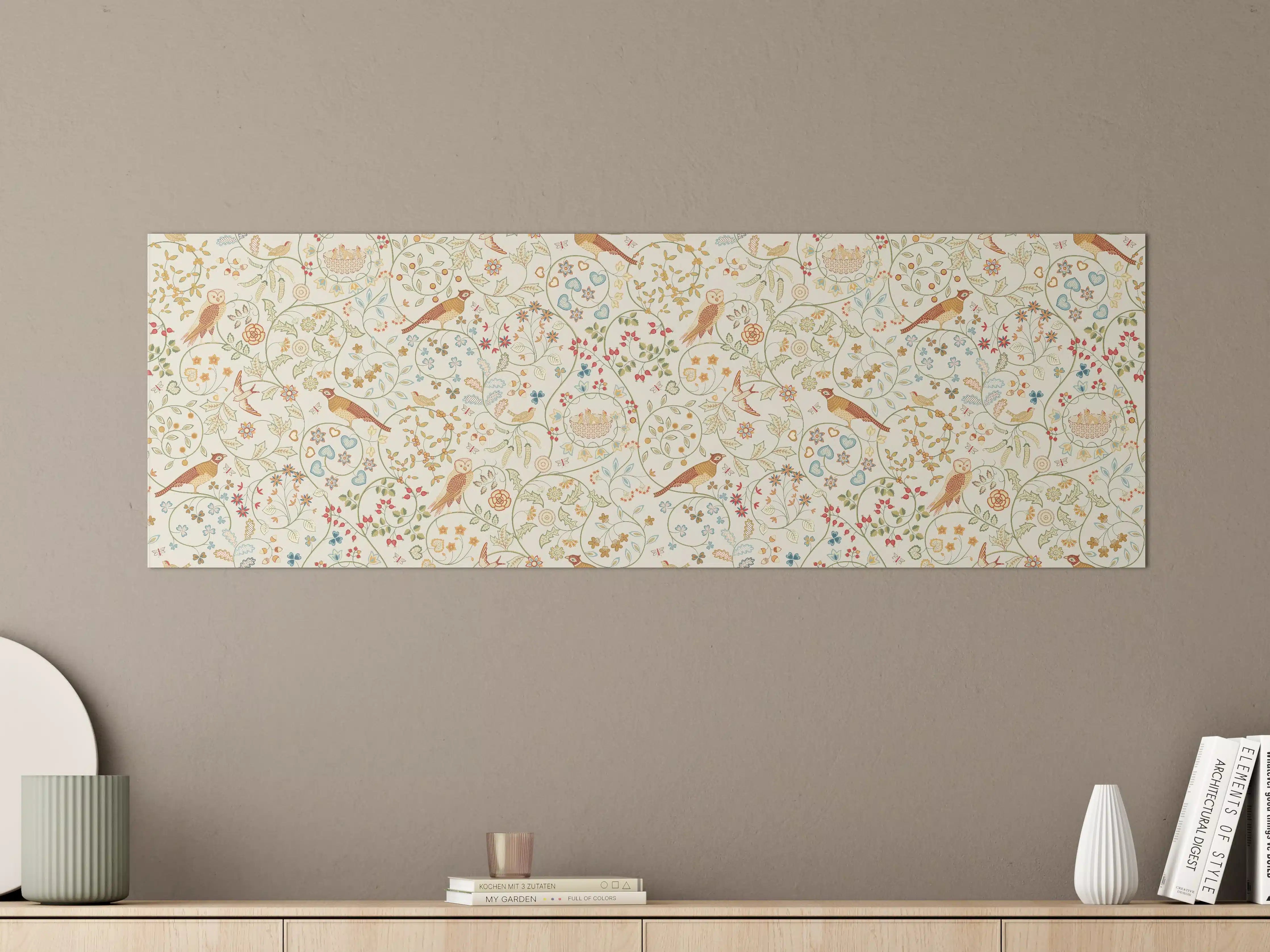 Große Wandbilder - Vintage Bloom Blumenmuster Beige