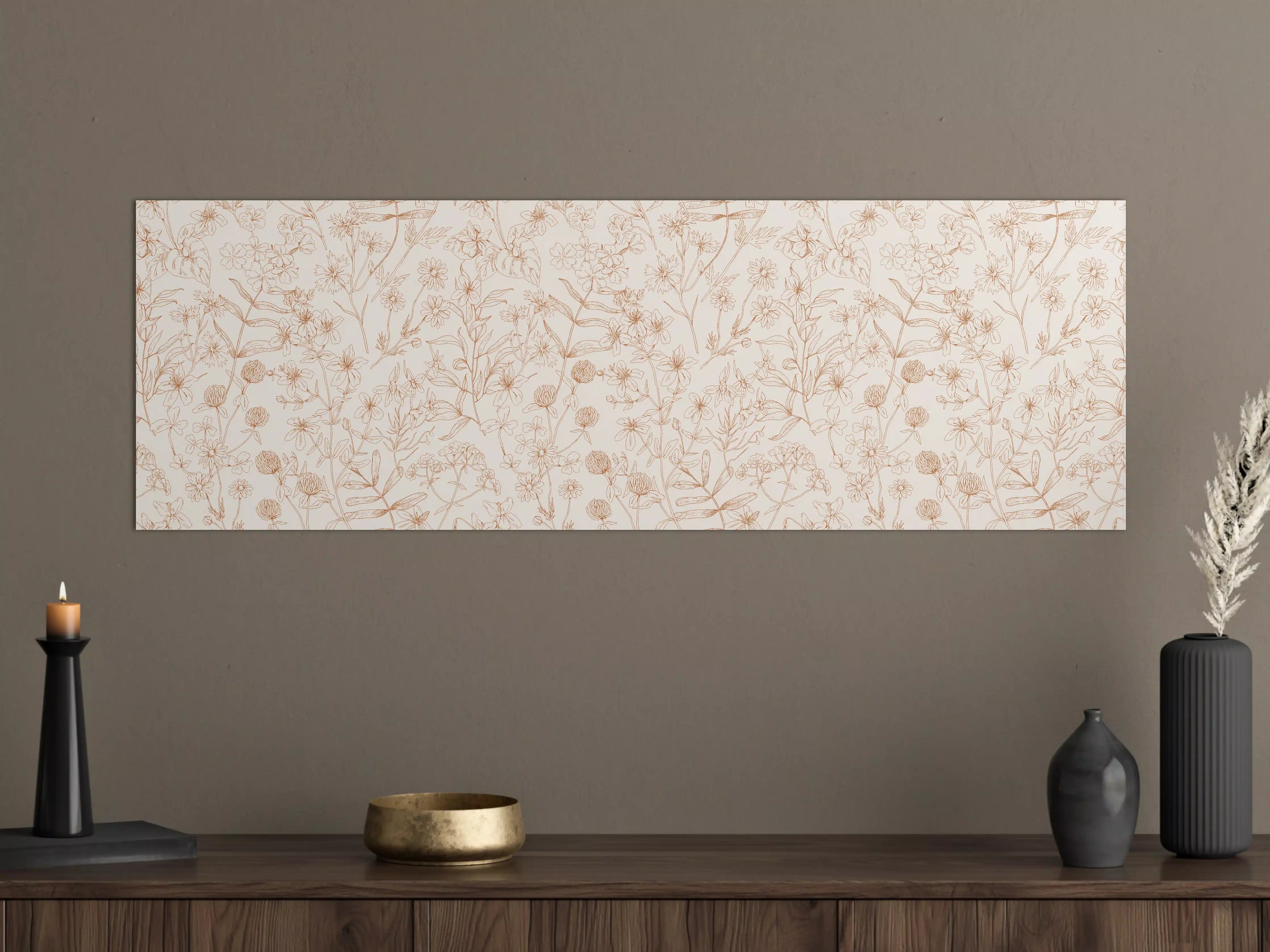 Große Wandbilder - Vintage Bloom Florales Muster in Rosa und Beige