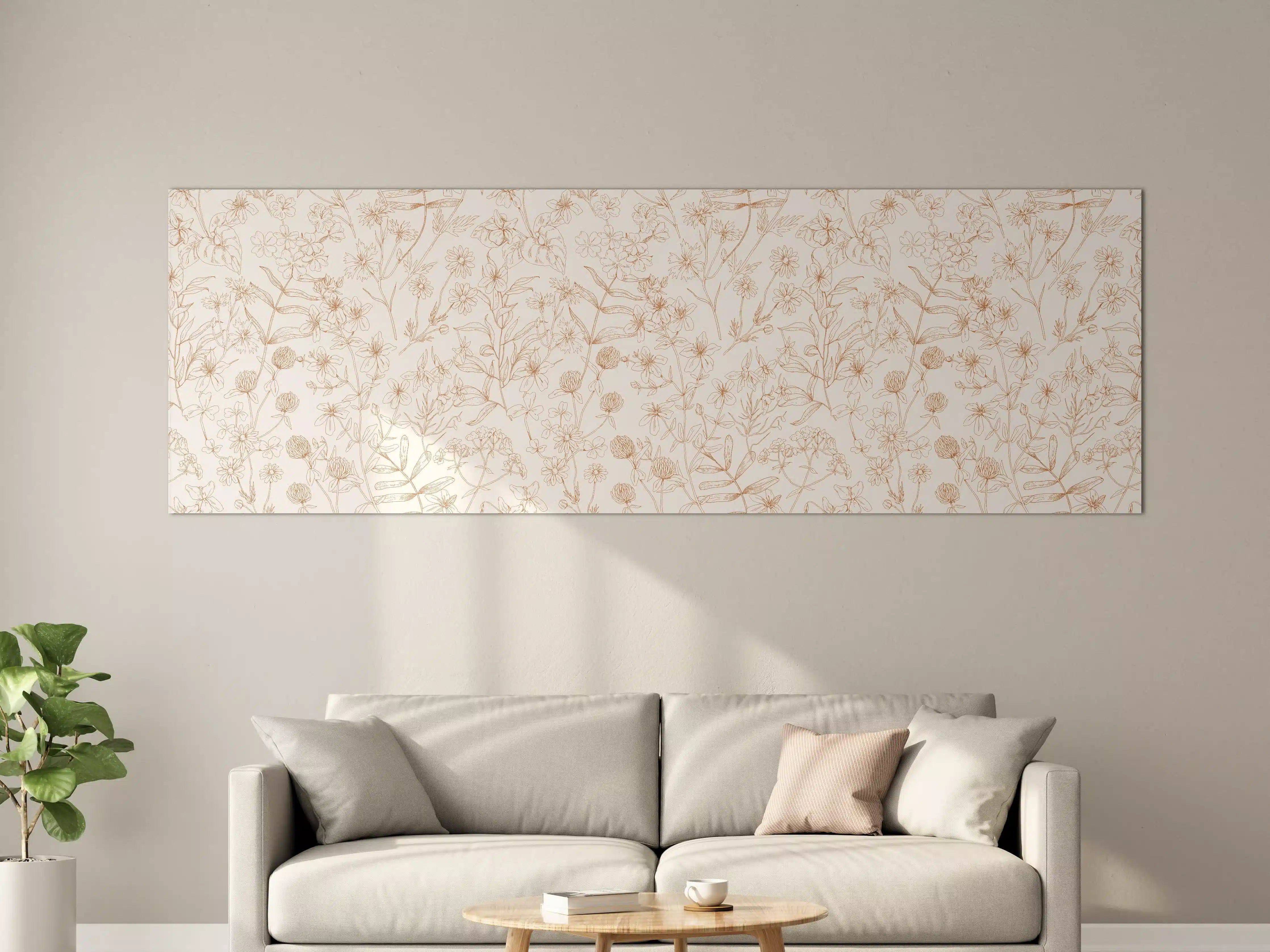 Große Wandbilder - Vintage Bloom Florales Muster in Rosa und Beige