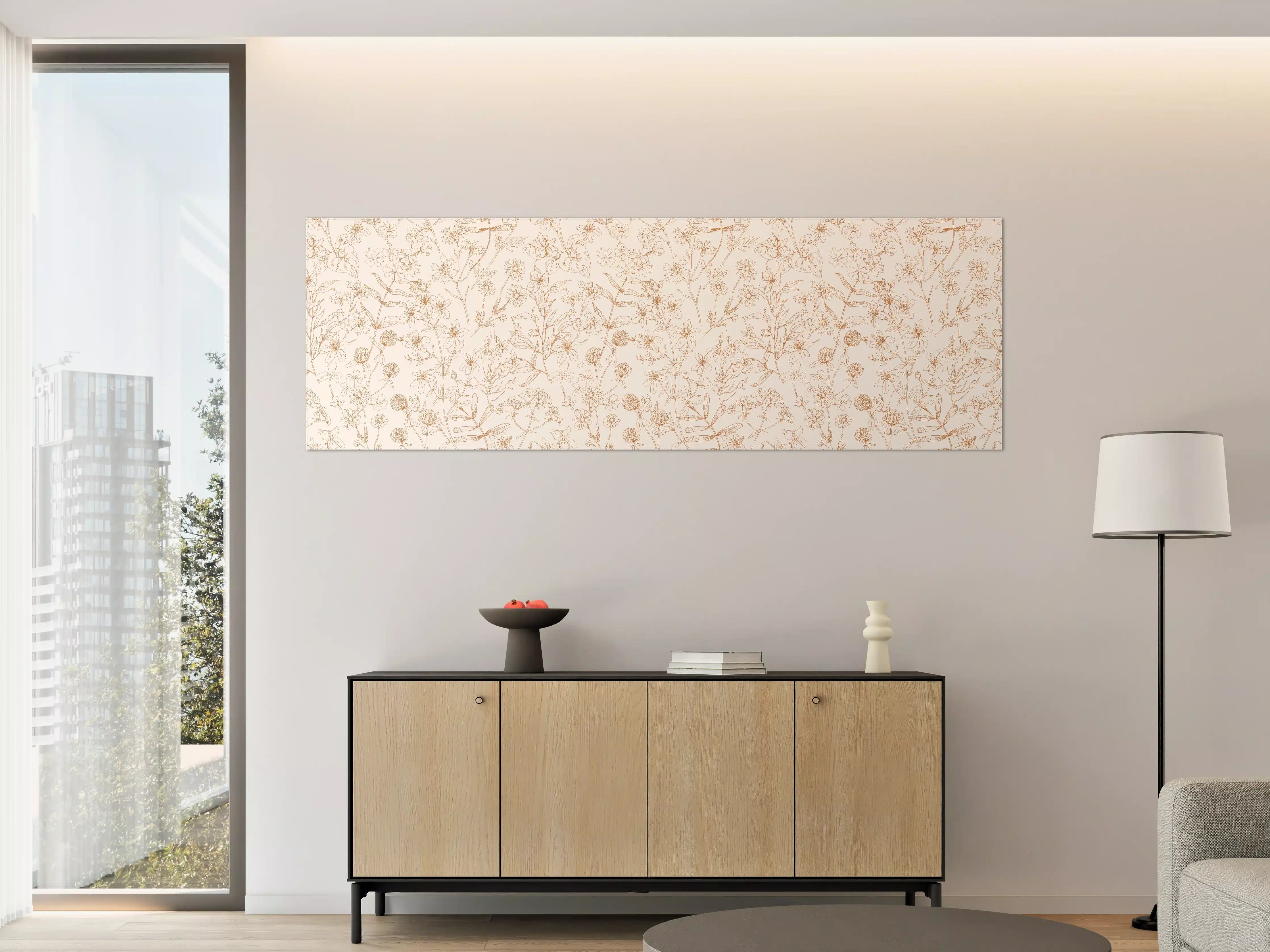 Große Wandbilder - Vintage Bloom Florales Muster in Rosa und Beige