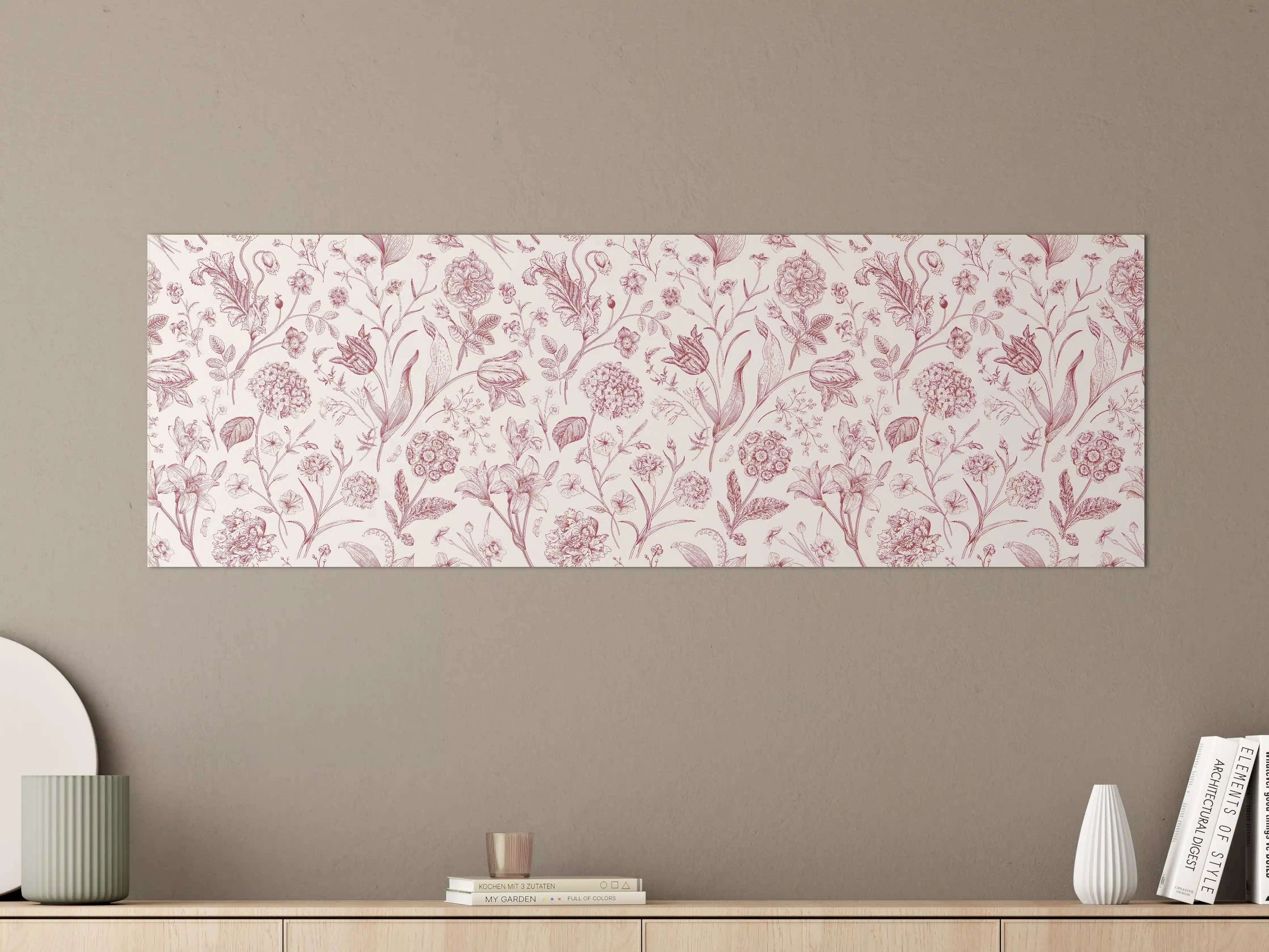 Große Wandbilder - Vintage Bloom Rosa-Muster