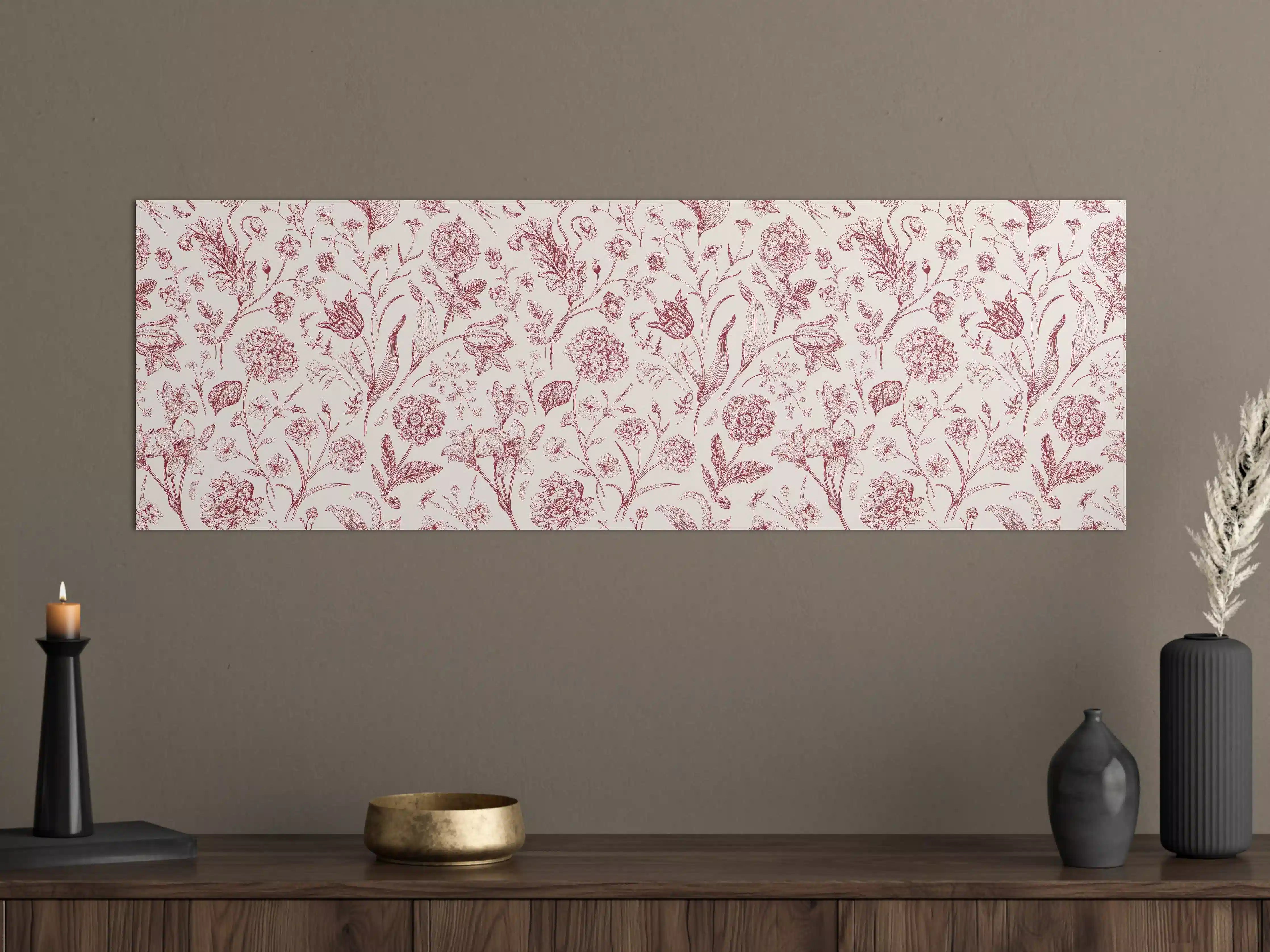 Große Wandbilder - Vintage Bloom Rosa-Muster