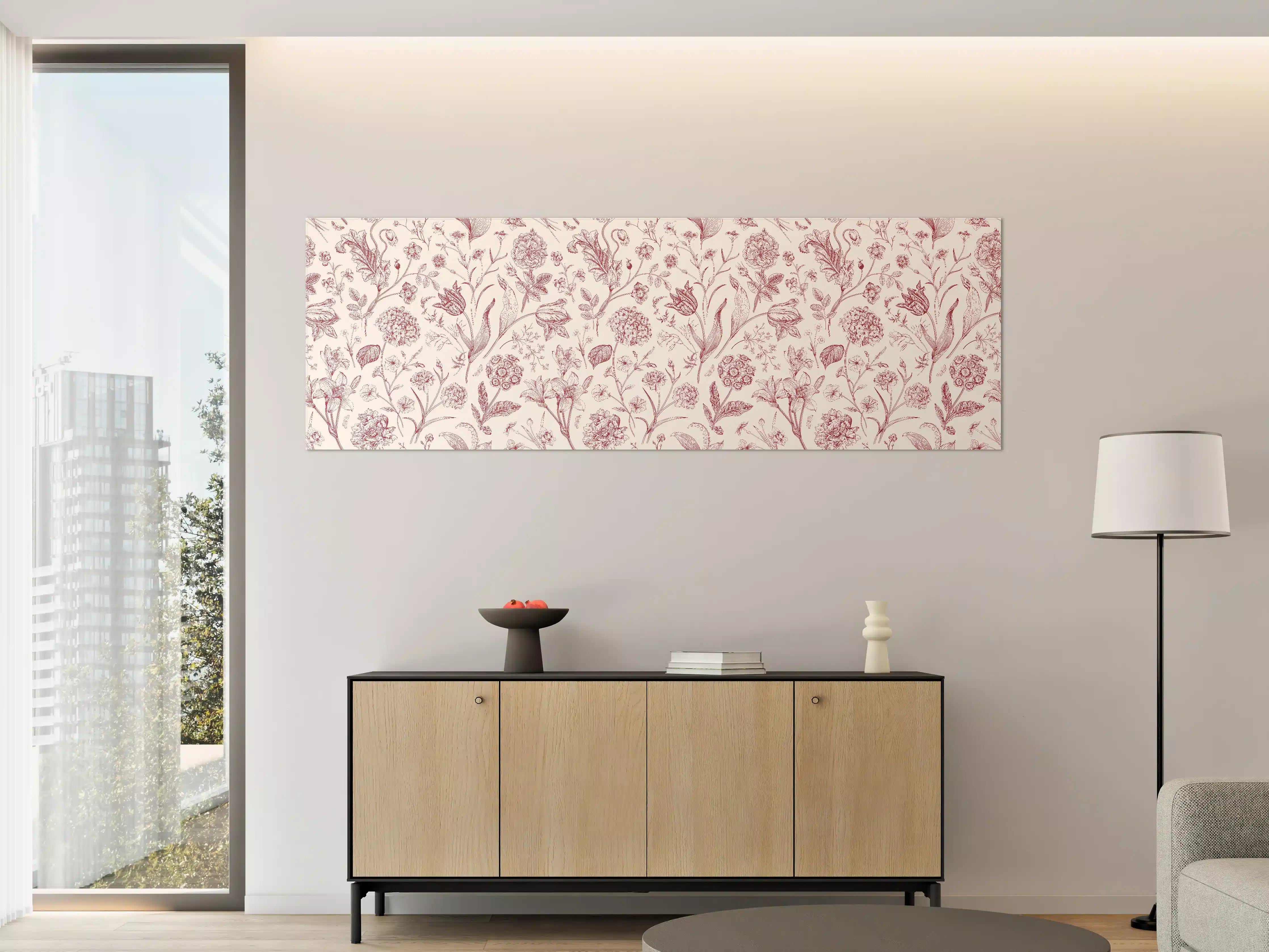 Große Wandbilder - Vintage Bloom Rosa-Muster
