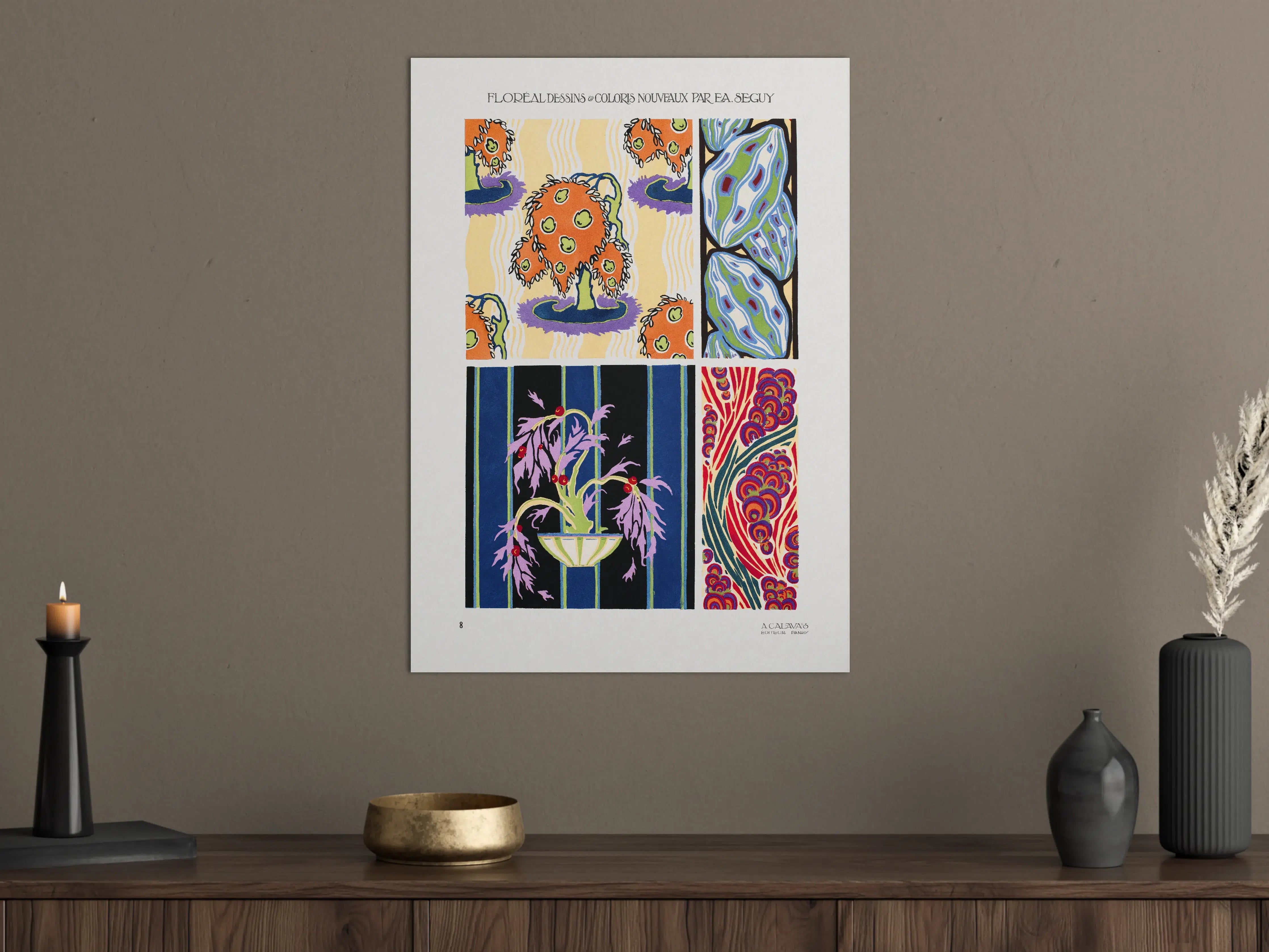 Große Wandbilder - Vintage-Blumen Kunstposter