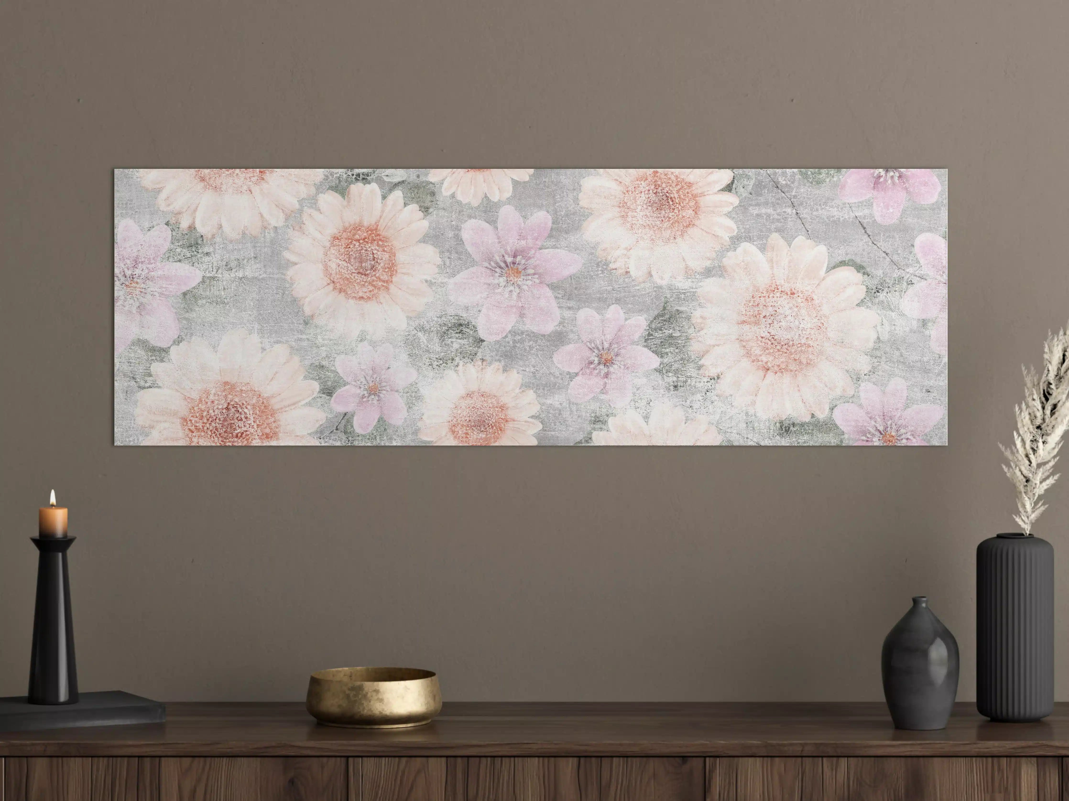 Große Wandbilder - Vintage Blumenkunst - Zeichnung