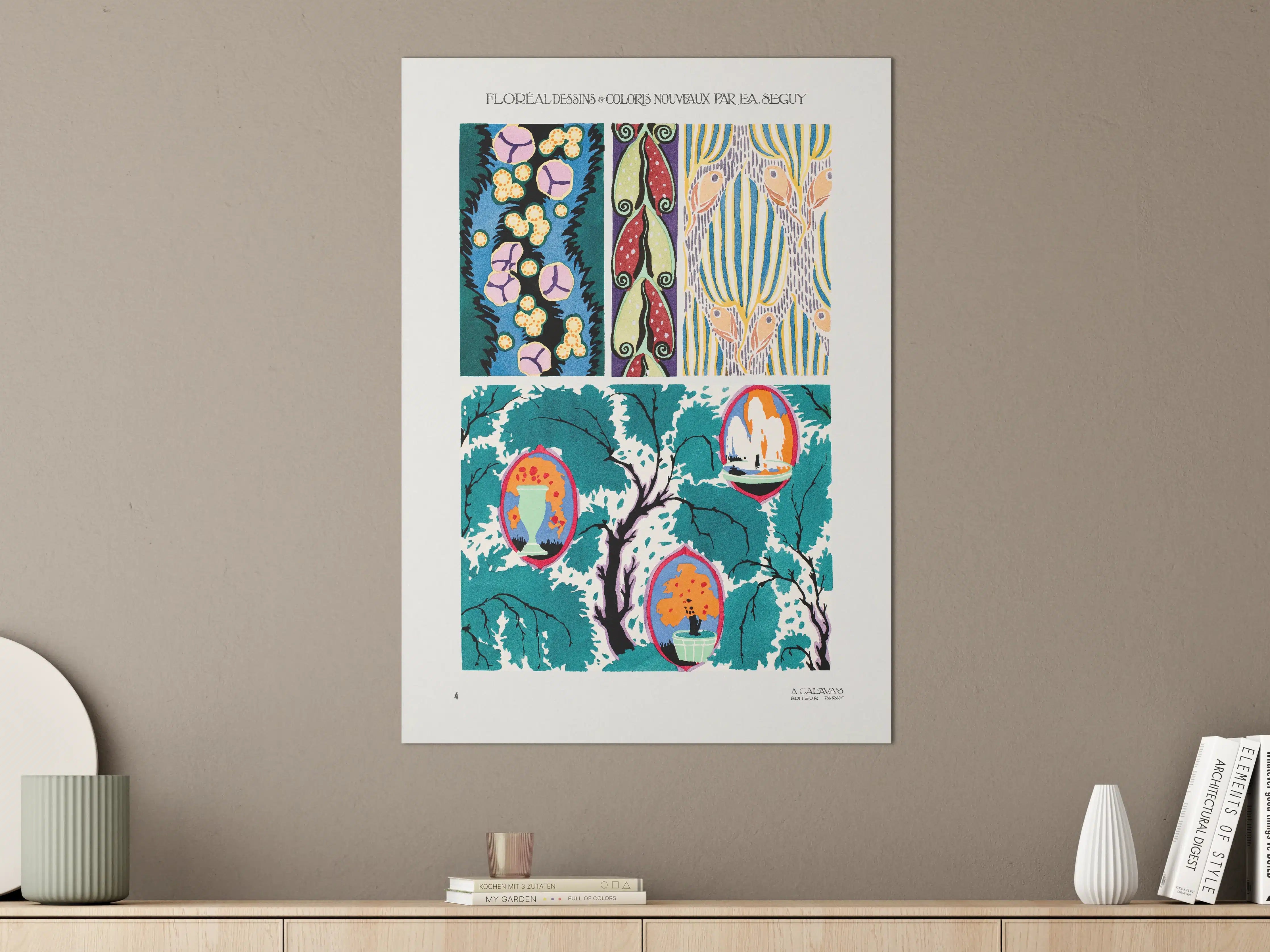 Große Wandbilder - Vintage Blumenkunst Poster