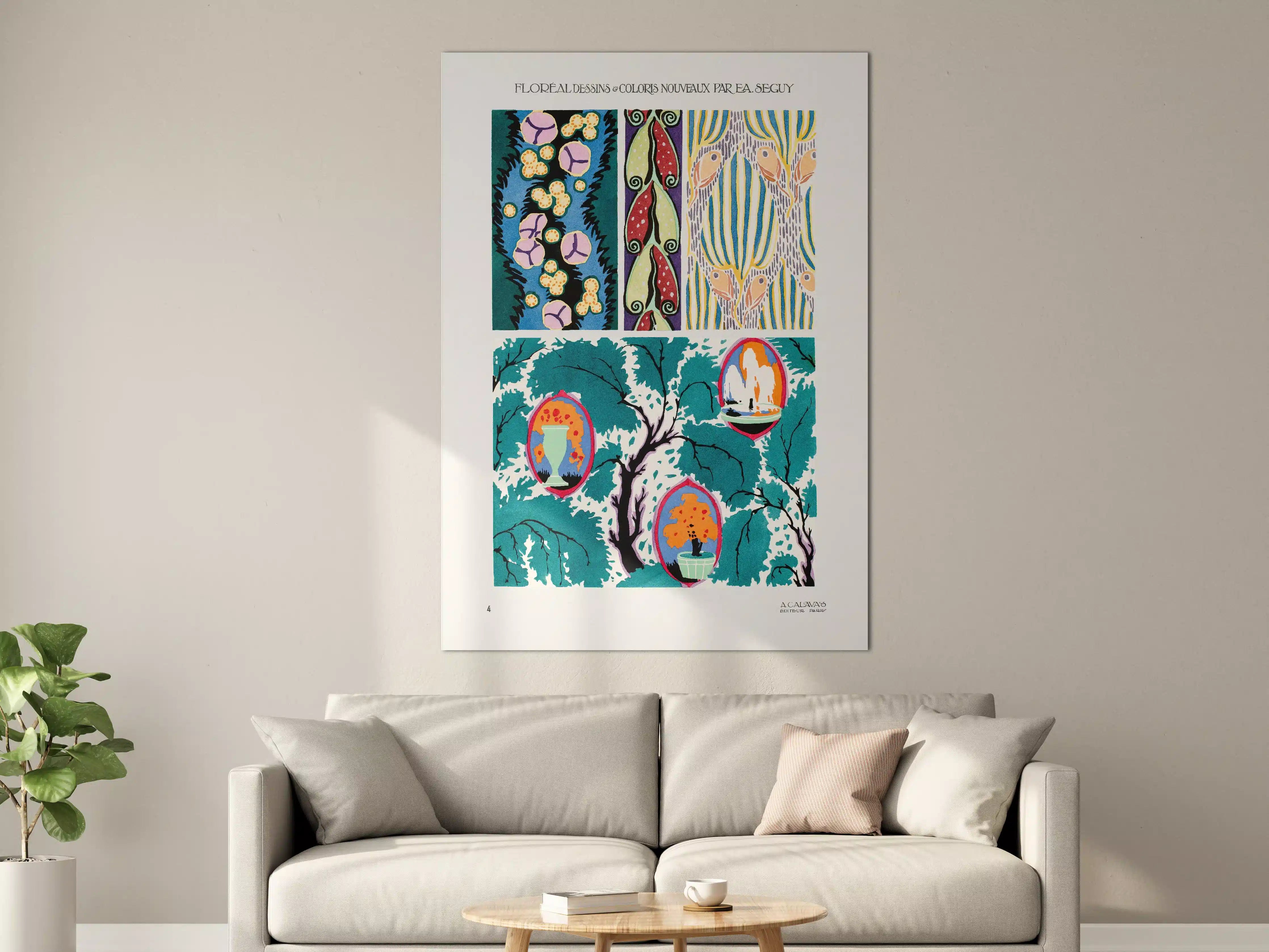 Große Wandbilder - Vintage Blumenkunst Poster