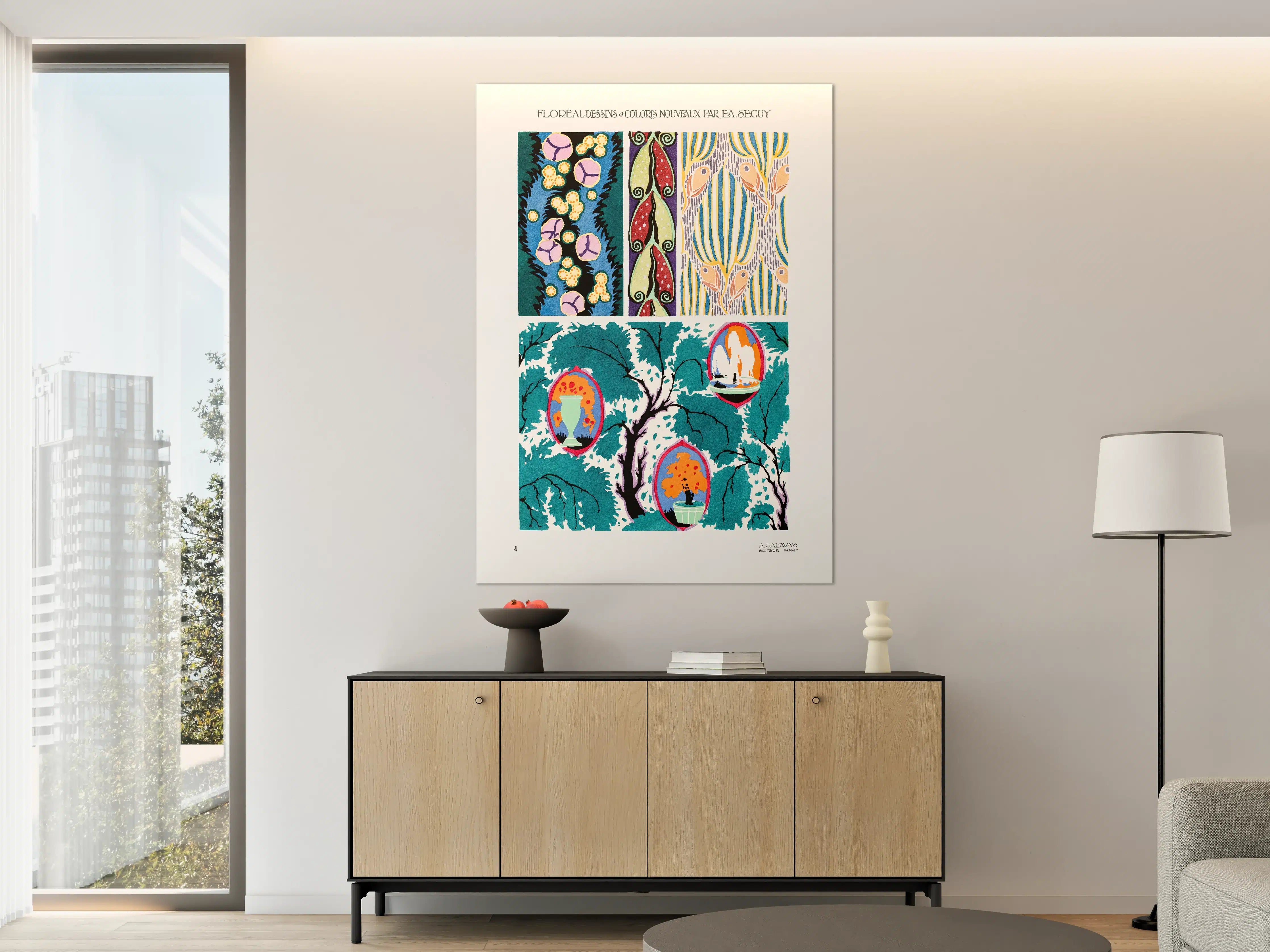 Große Wandbilder - Vintage Blumenkunst Poster