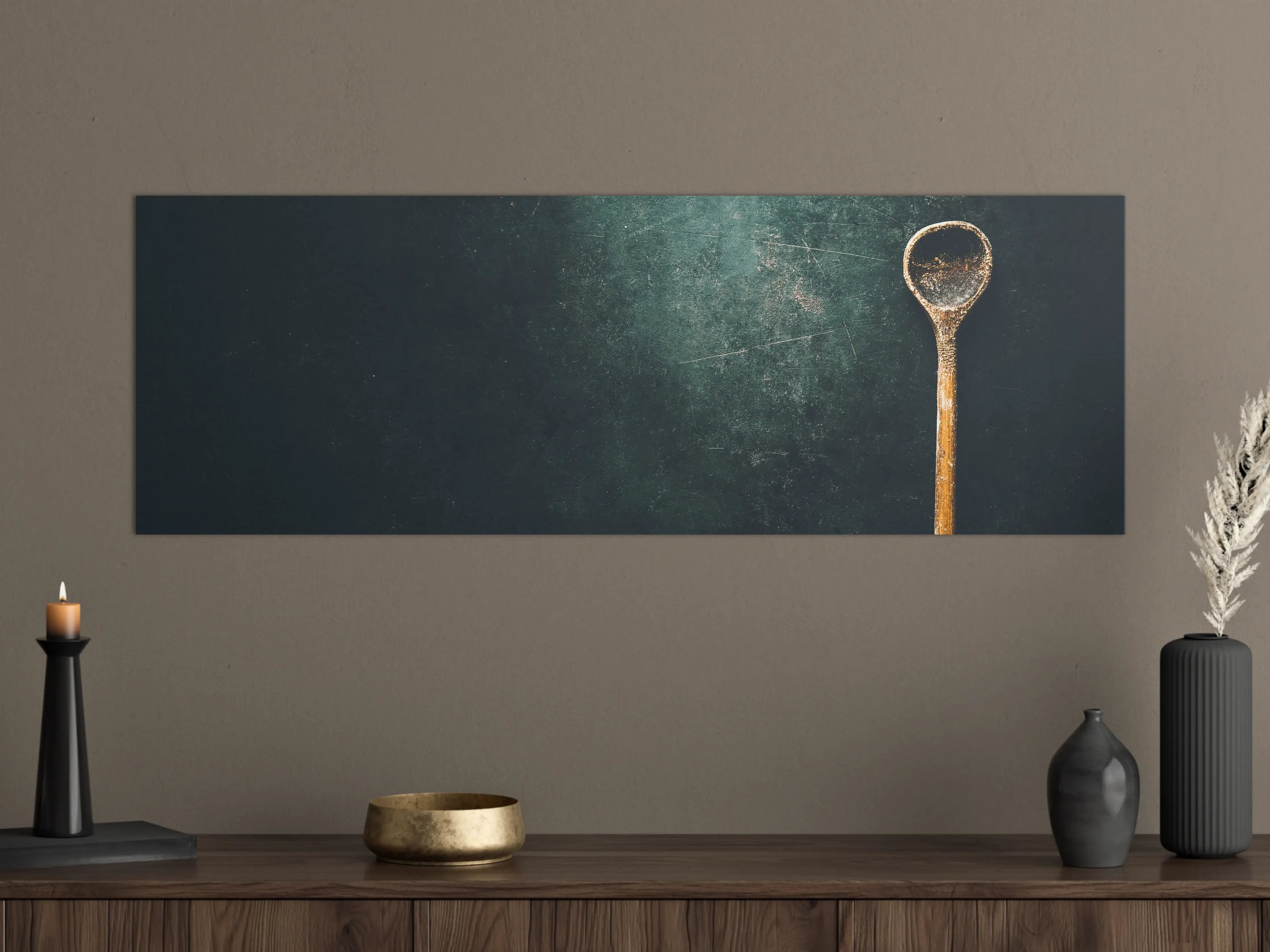 Große Wandbilder - Vintage-Löffel auf dunklem Hintergrund