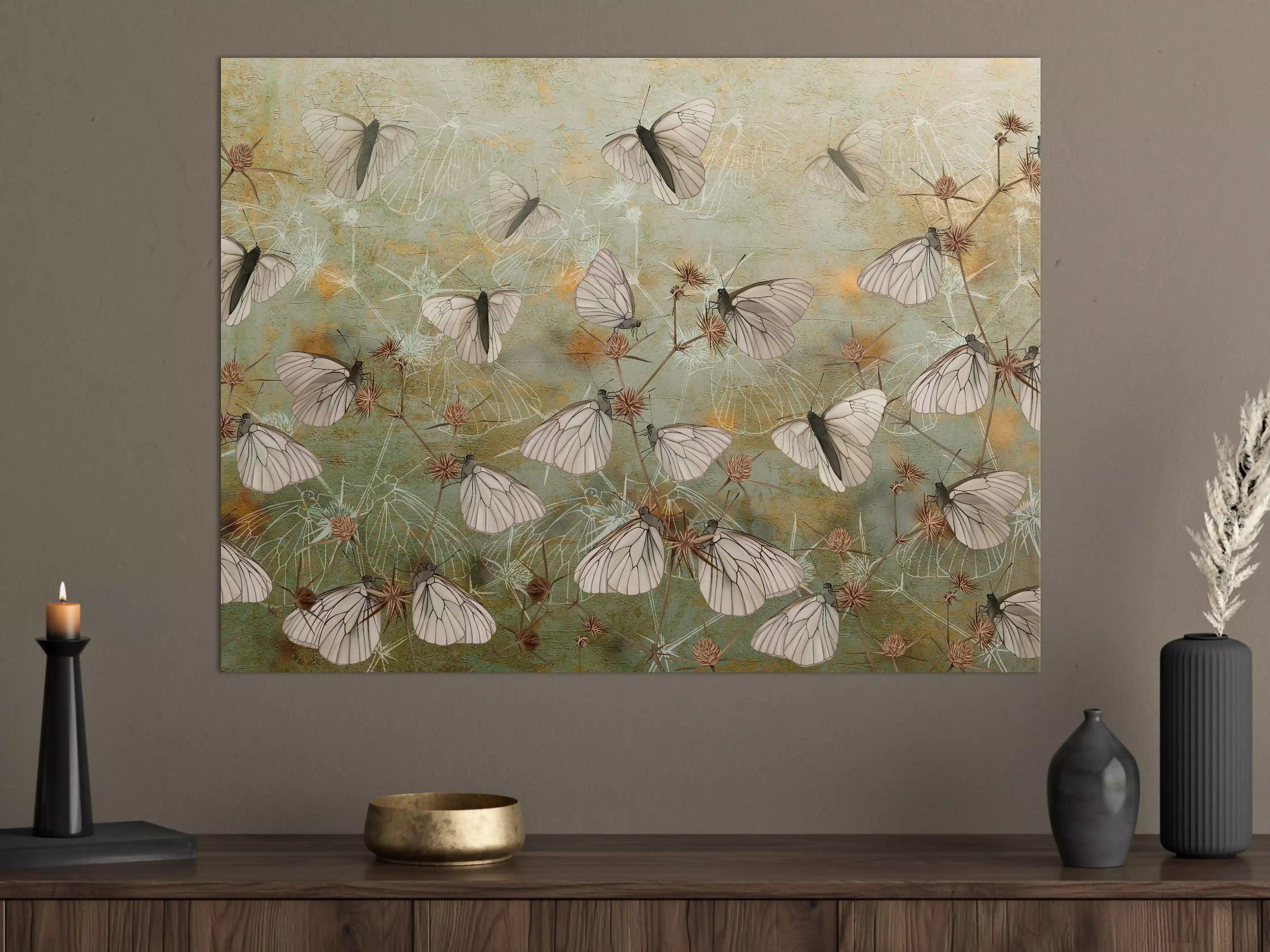 Große Wandbilder - Vintage Schmetterling - Zeichnung