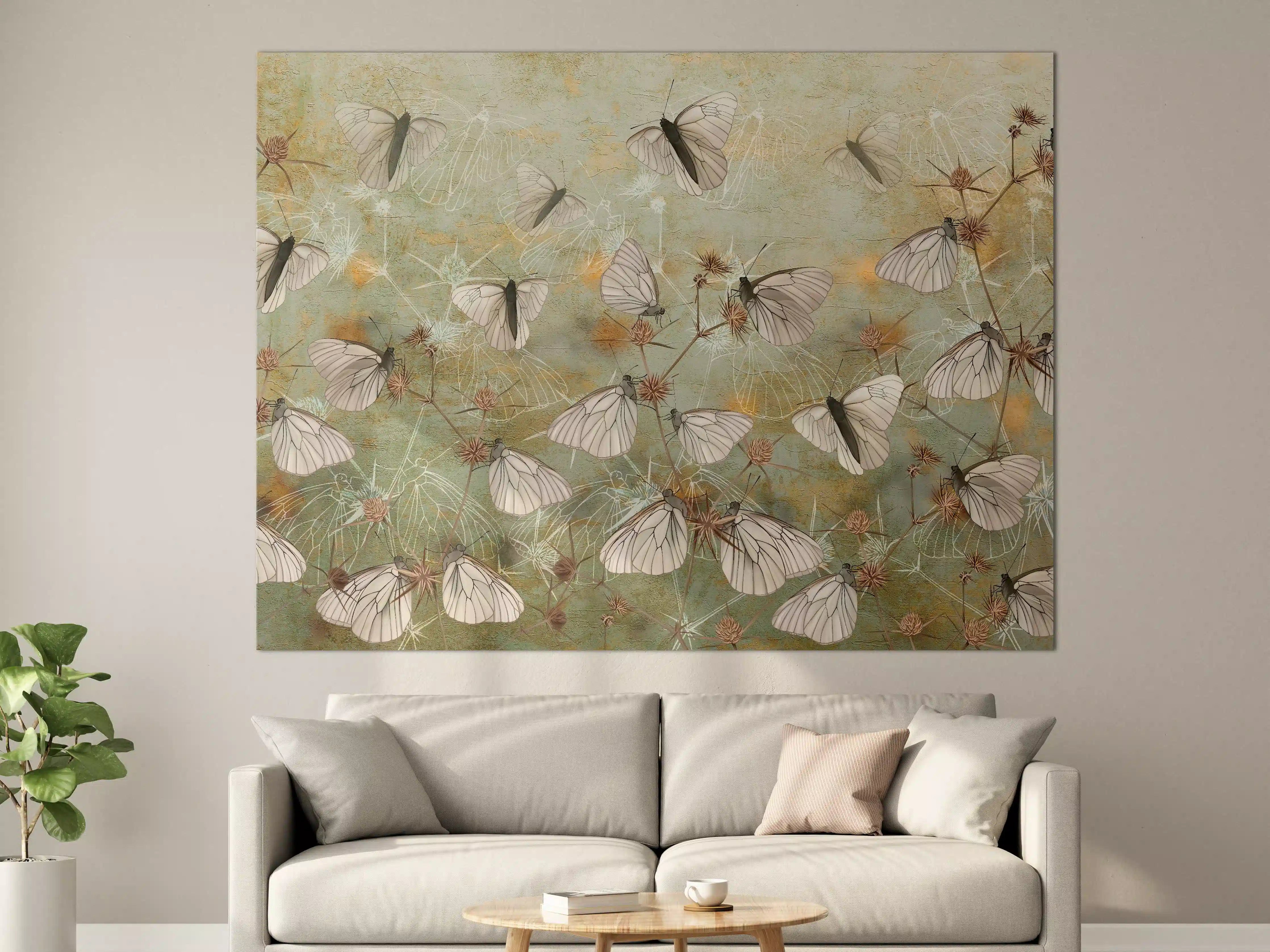 Große Wandbilder - Vintage Schmetterling - Zeichnung