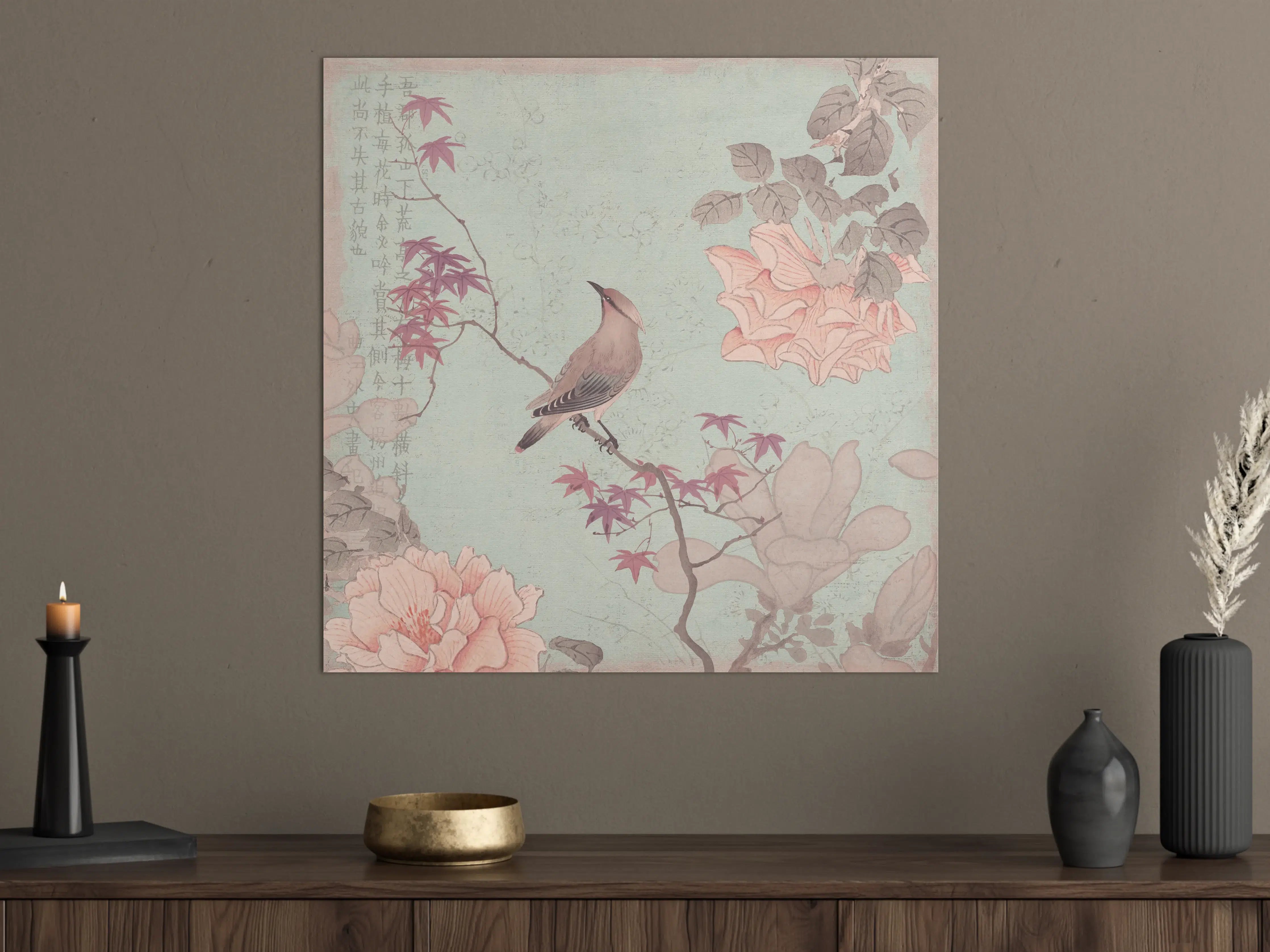 Große Wandbilder - Vogel Zeichnung - Rosa