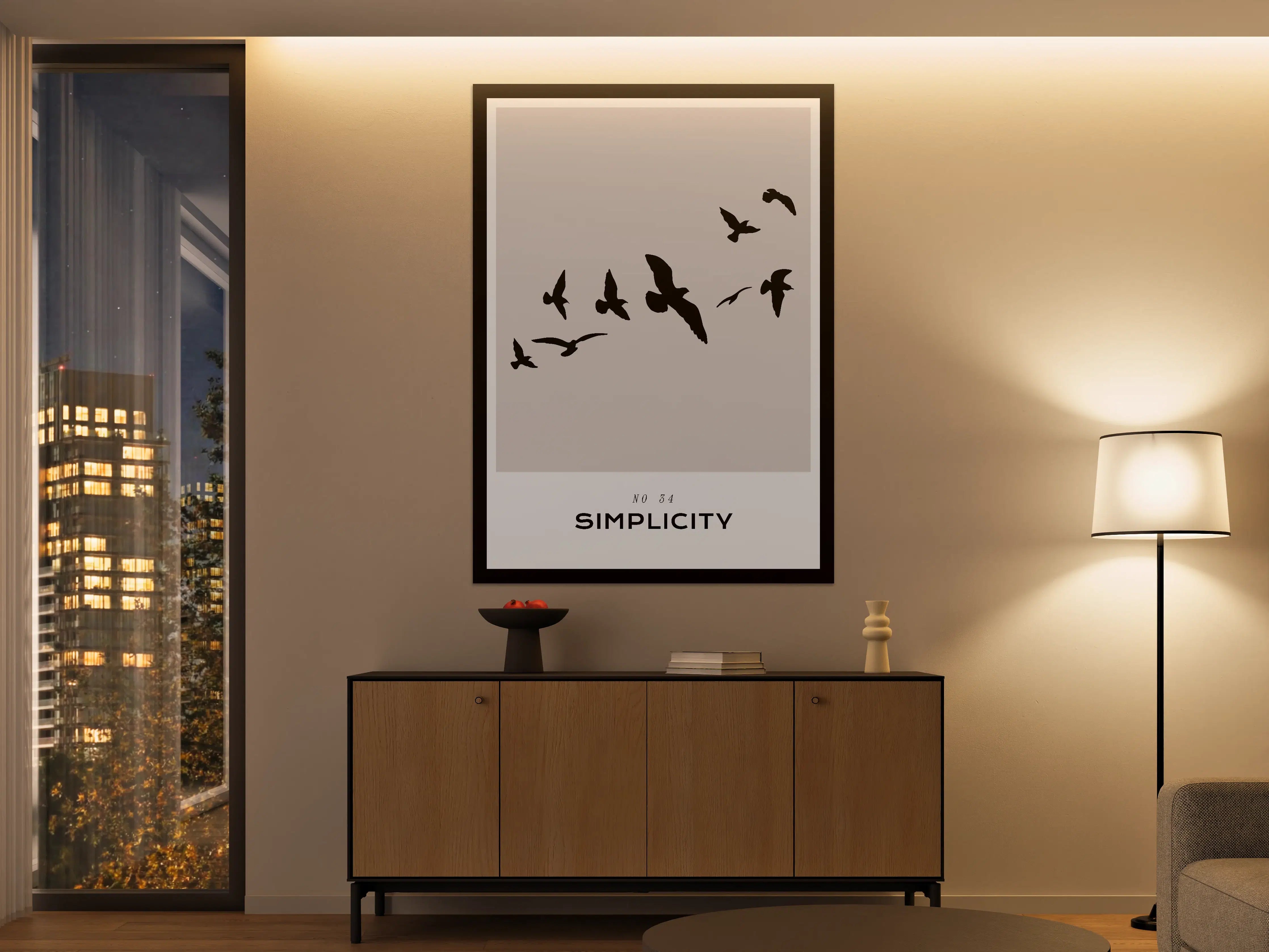 Große Wandbilder - Vogel silhouettes auf hellem Hintergrund