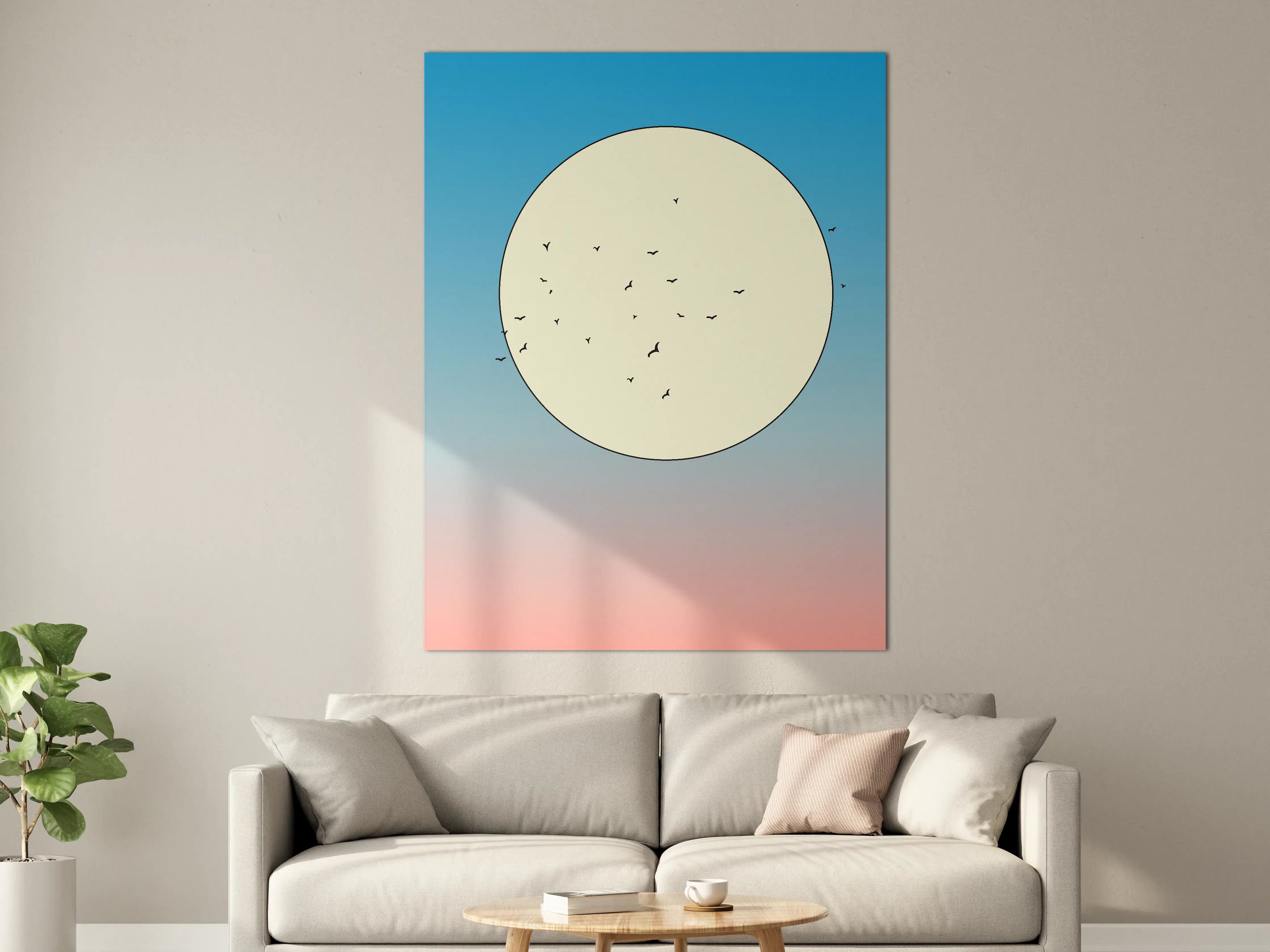 Große Wandbilder - Vogelzug vor dem Vollmond