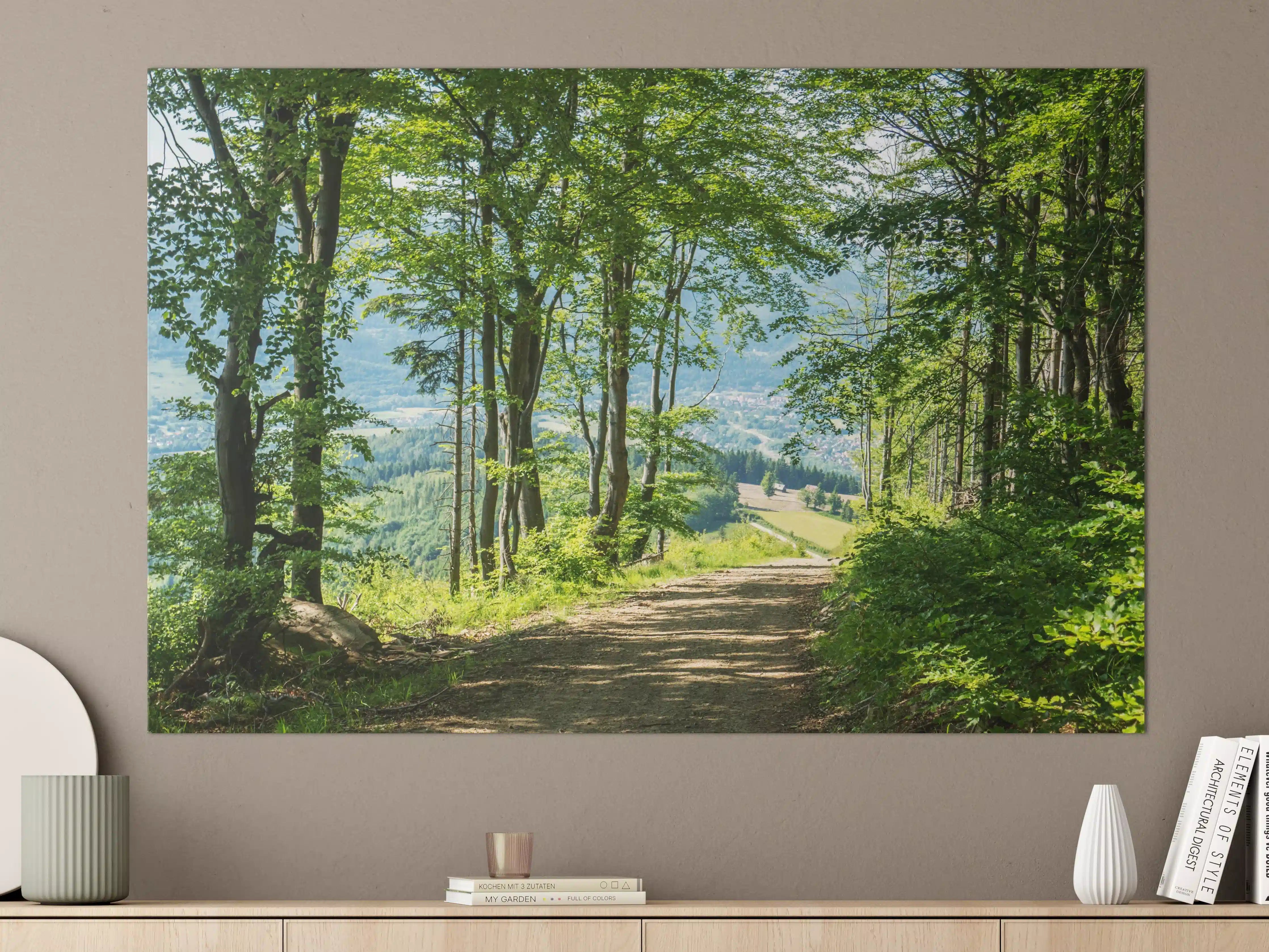 Große Wandbilder - Waldweg Beskiden Polen