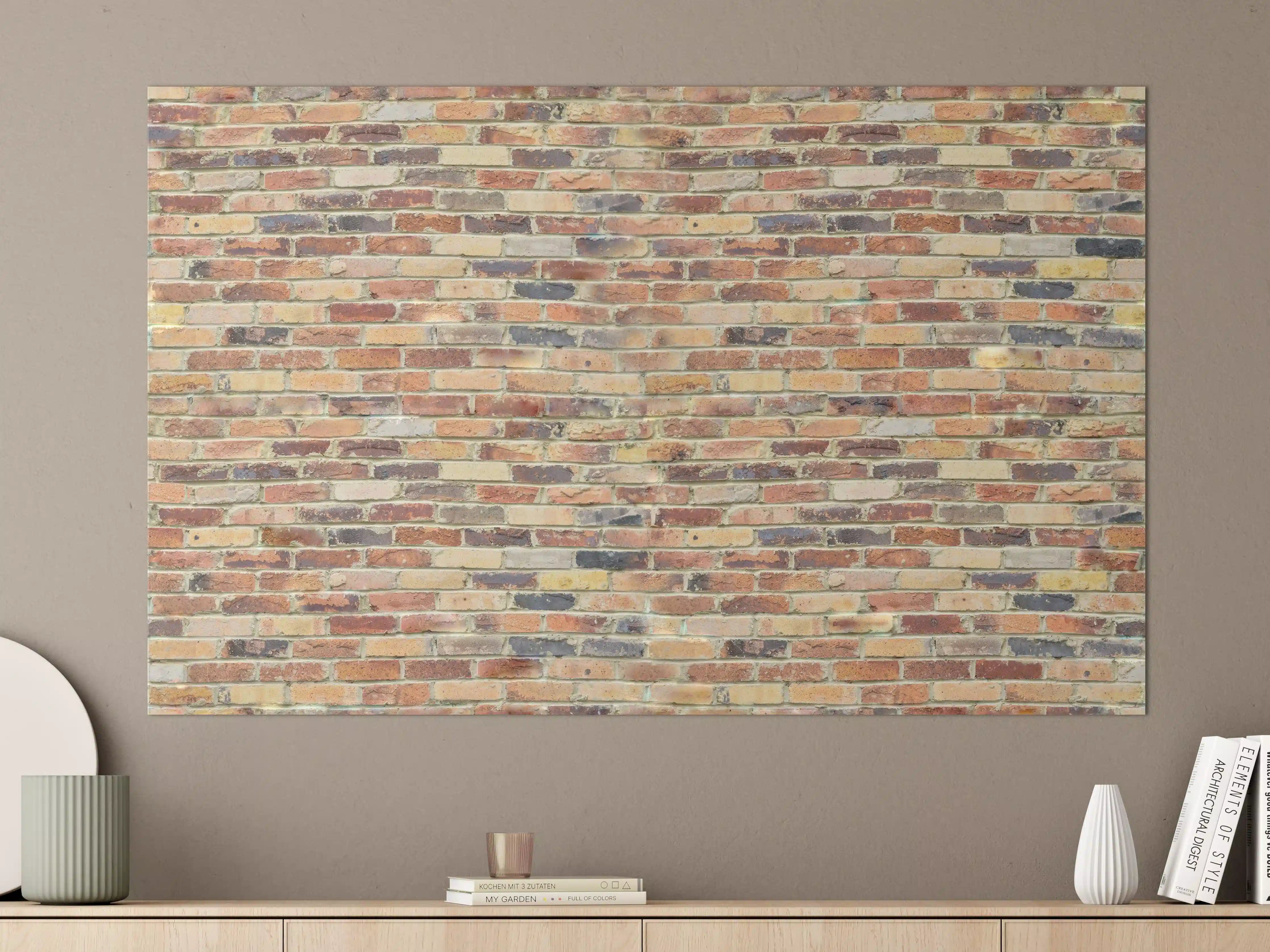 Große Wandbilder - Wand aus farbigen Ziegeln