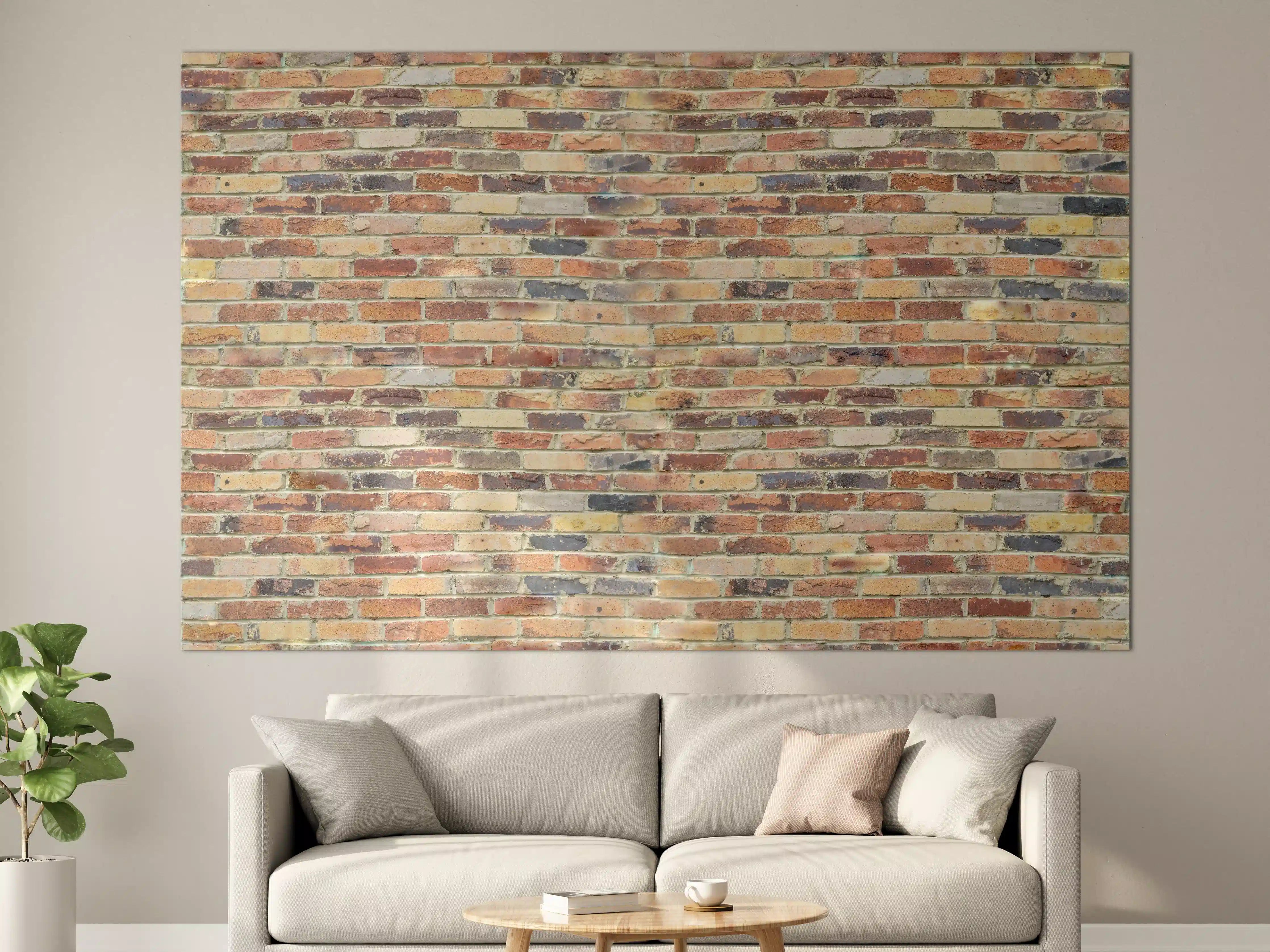 Große Wandbilder - Wand aus farbigen Ziegeln