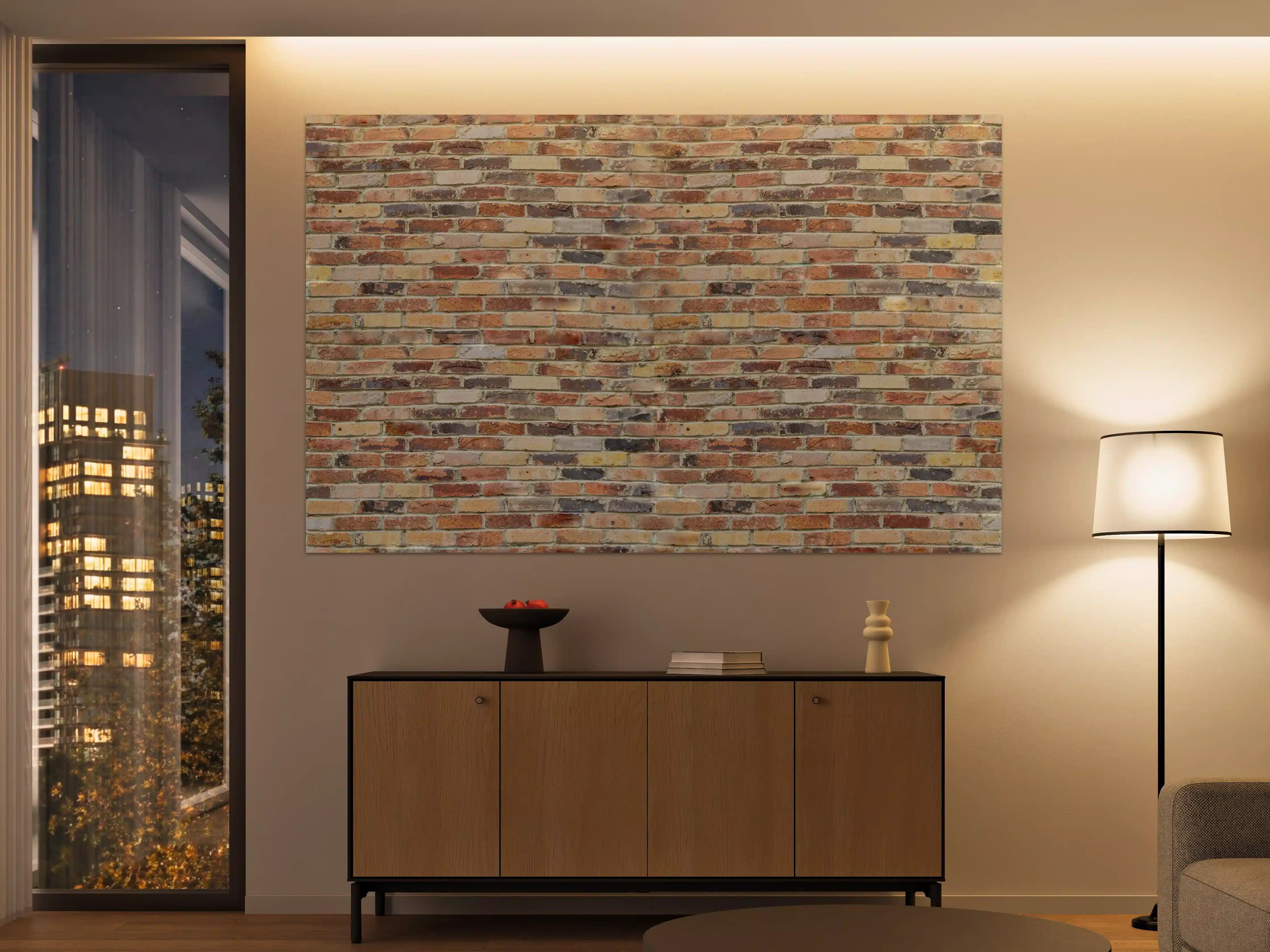 Große Wandbilder - Wand aus farbigen Ziegeln