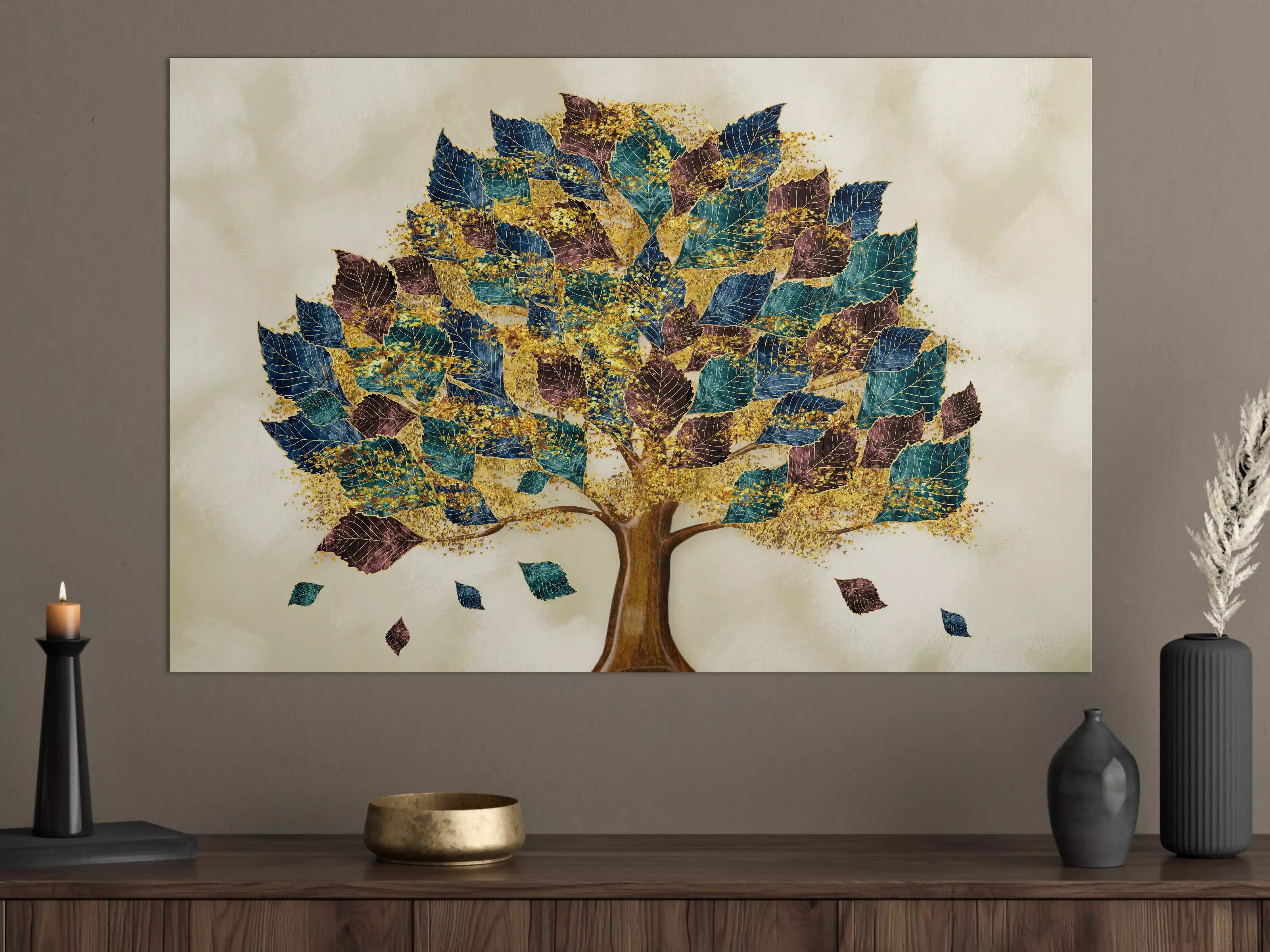 Große Wandbilder - Wandmalerei - Bunter Baum