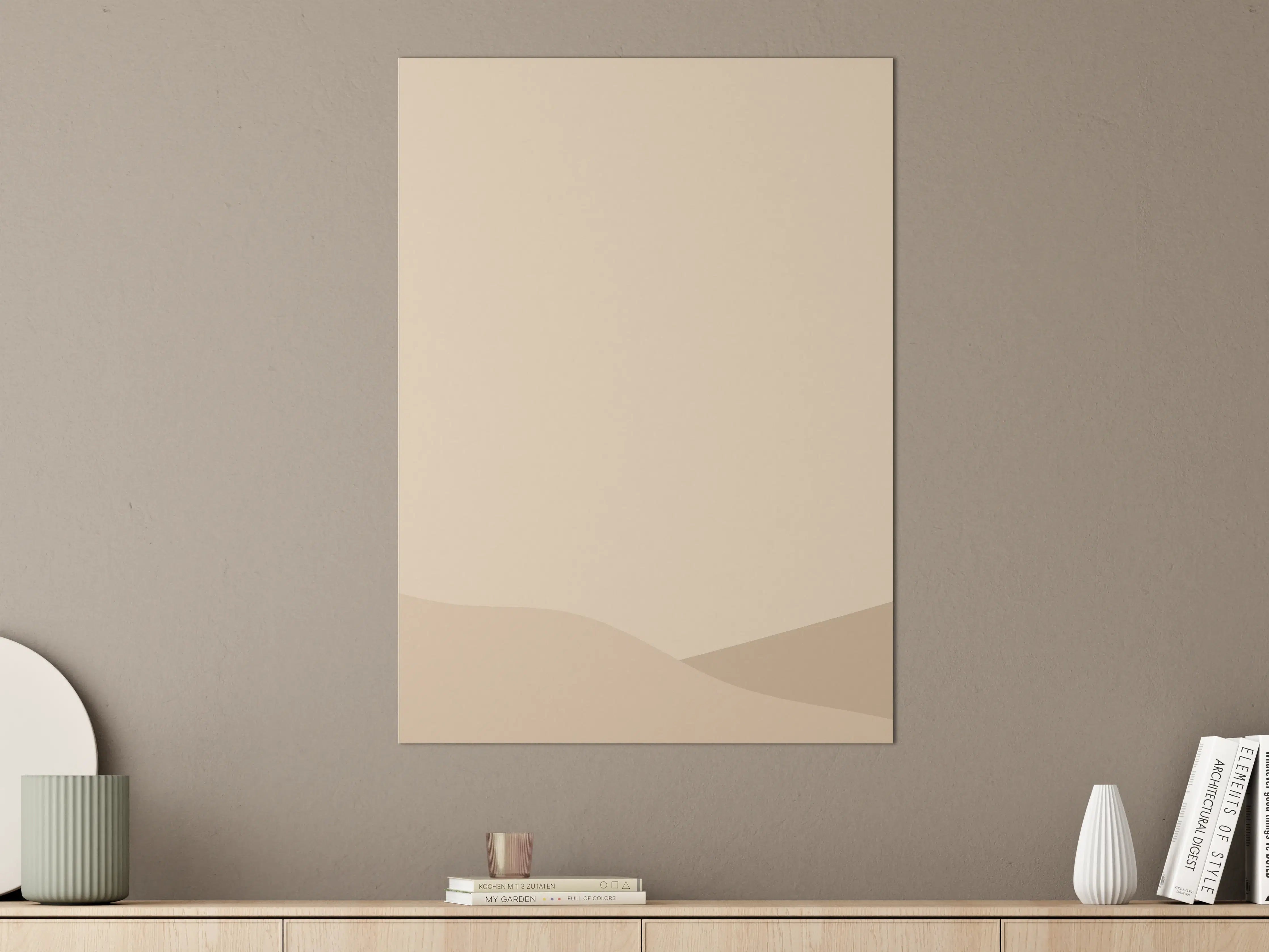 Große Wandbilder - Warme Beige-Töne mit sanften Farbverläufen
