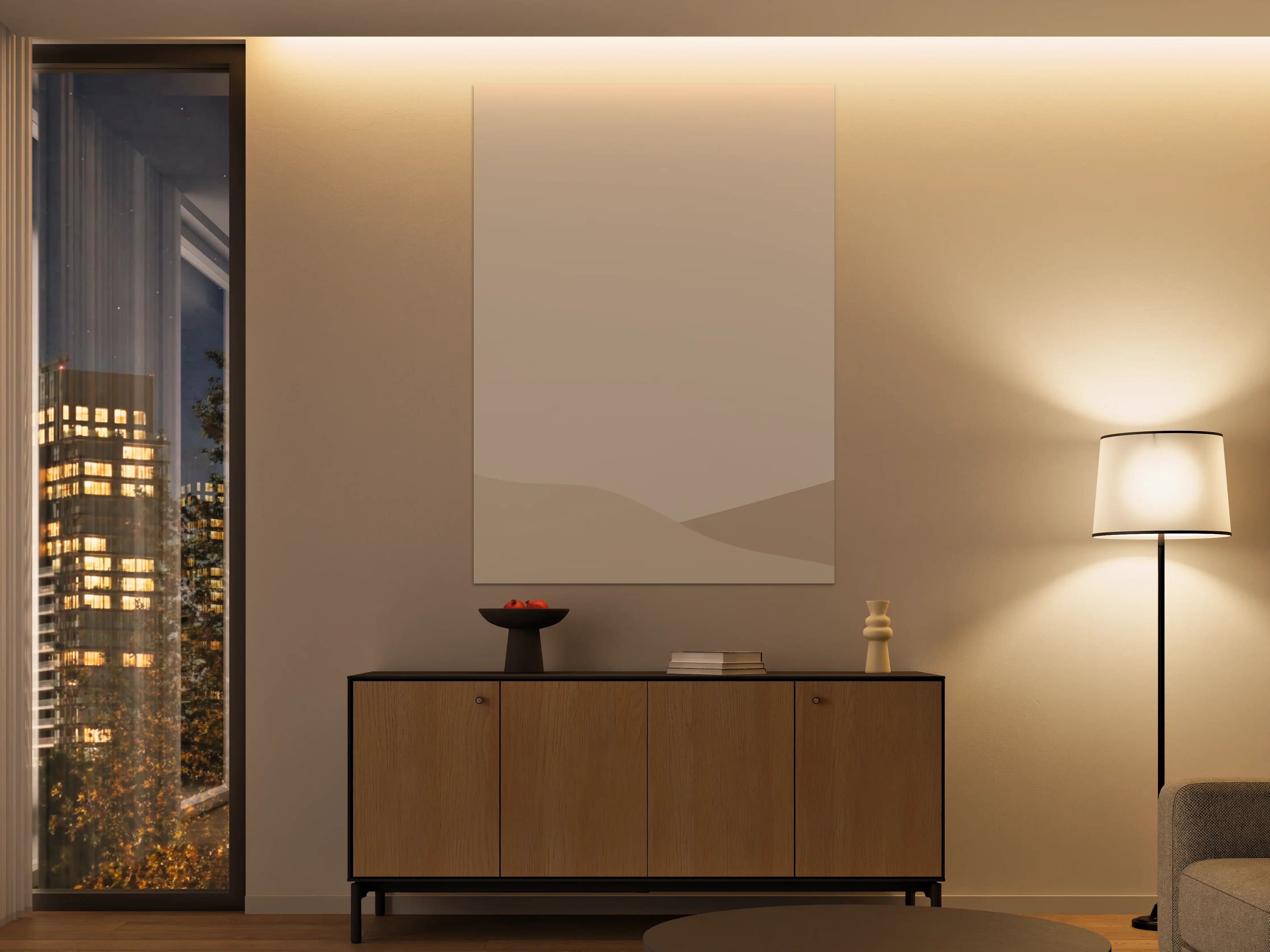 Große Wandbilder - Warme Beige-Töne mit sanften Farbverläufen
