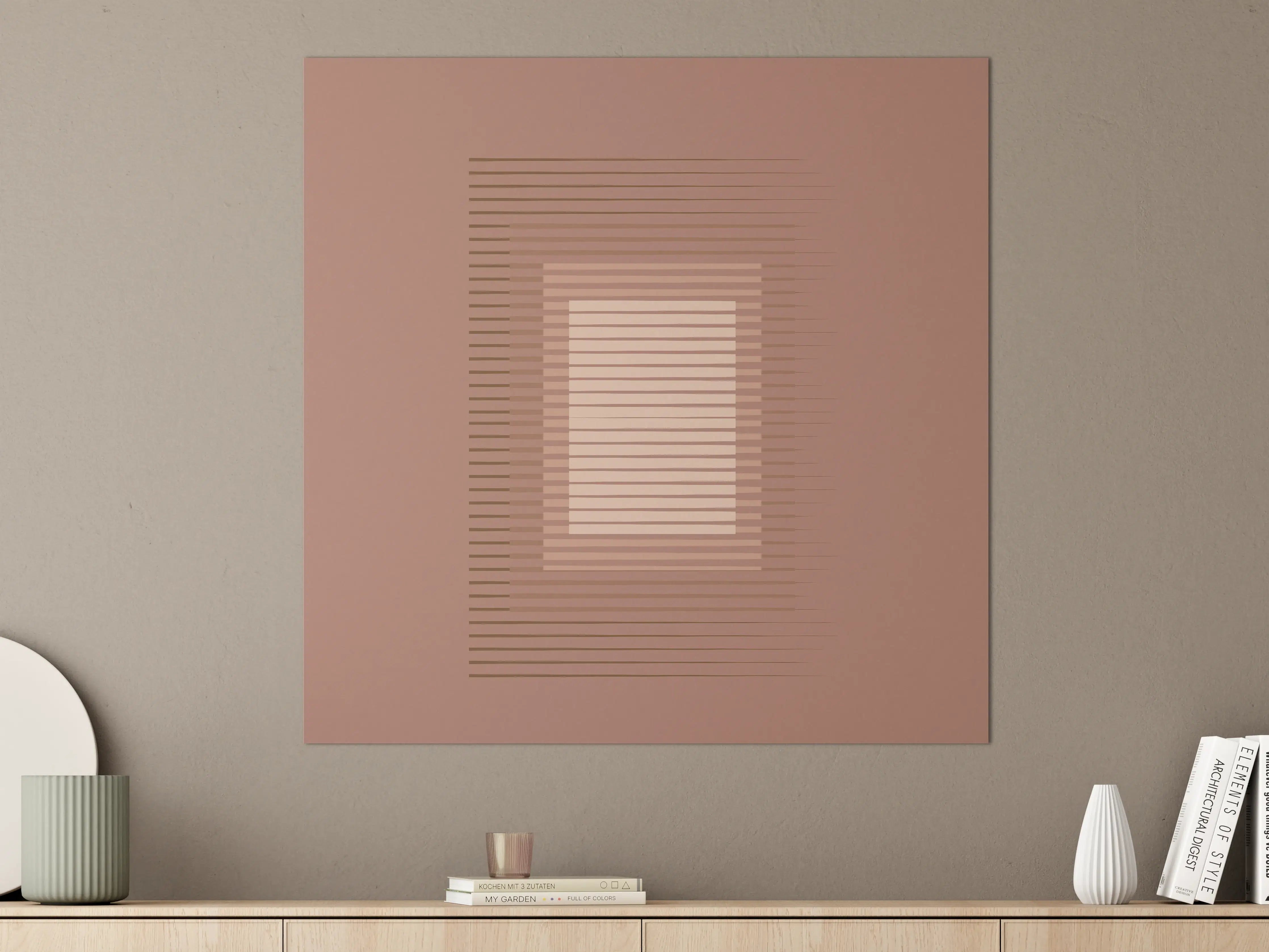 Große Wandbilder - Warme Braun-Töne mit Linienmuster