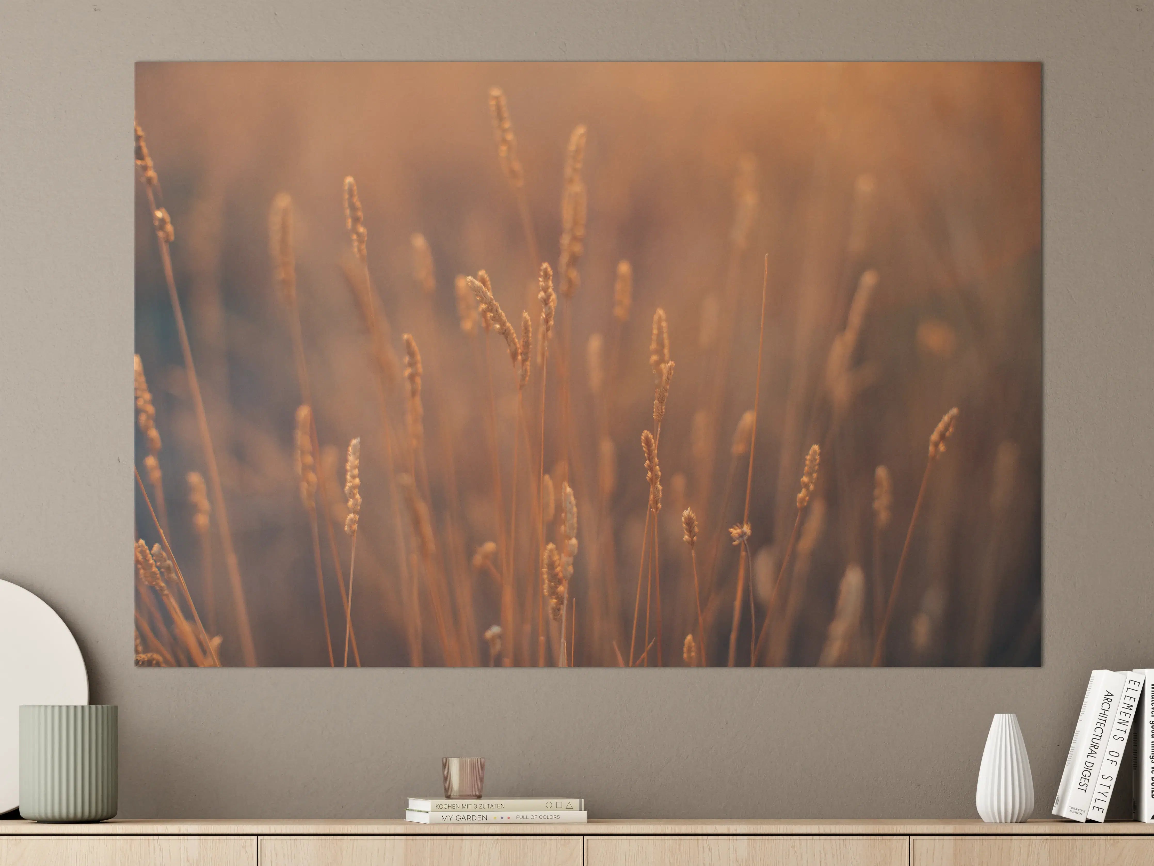 Große Wandbilder - Warme Naturaufnahme mit goldenem Licht