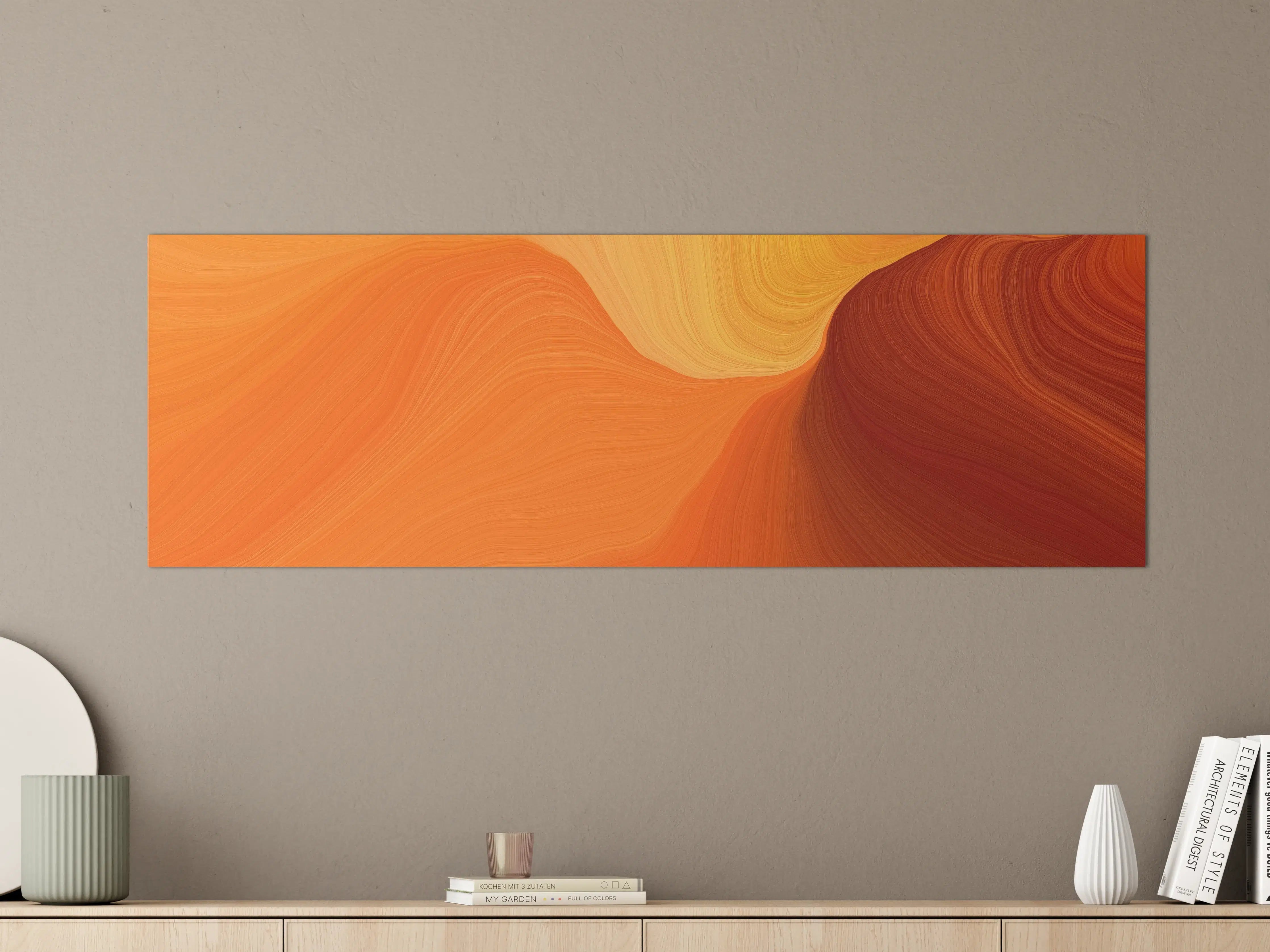 Große Wandbilder - Warme Orange- und Rottöne abstraktes Wandbild