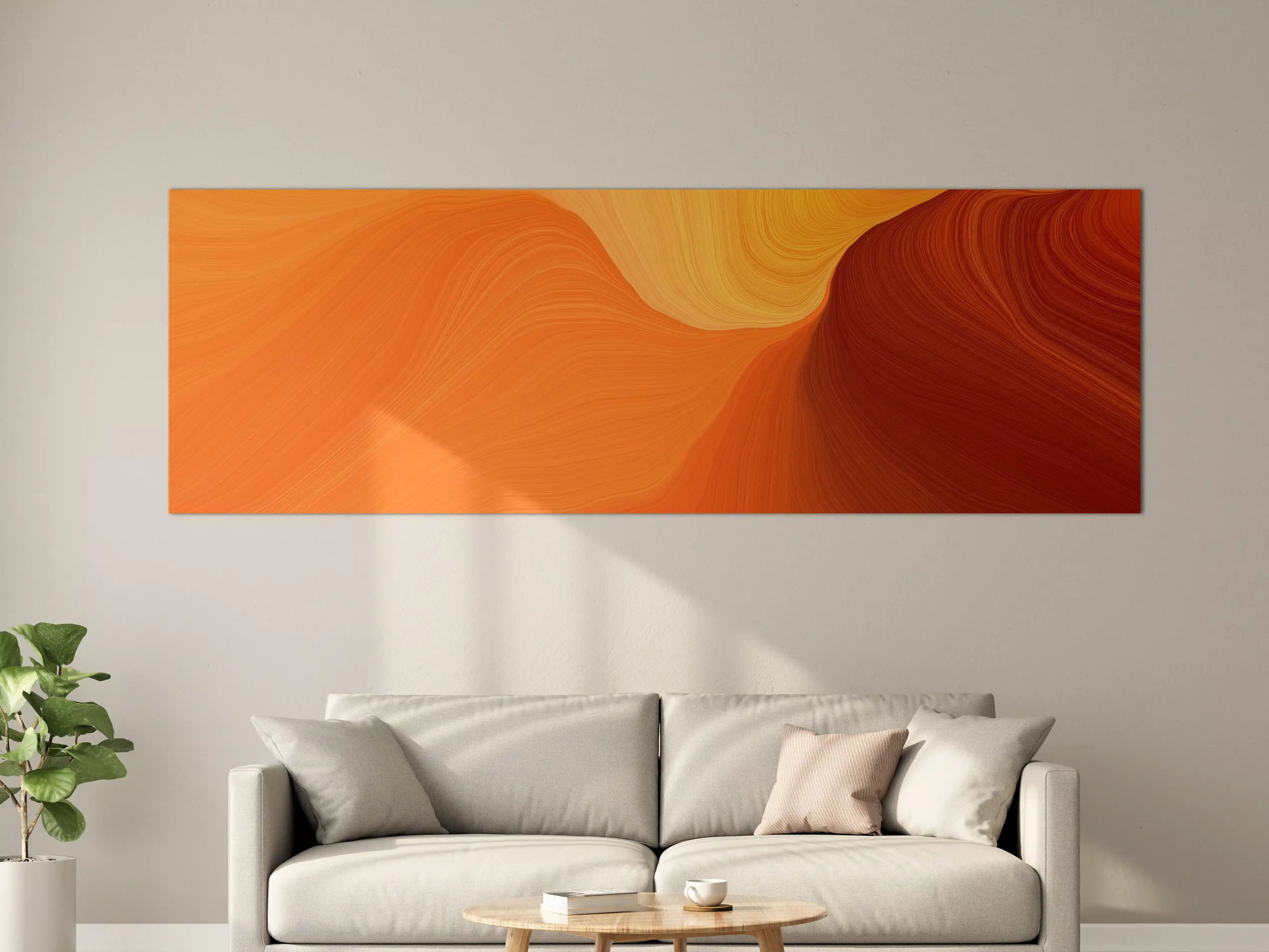 Große Wandbilder - Warme Orange- und Rottöne abstraktes Wandbild